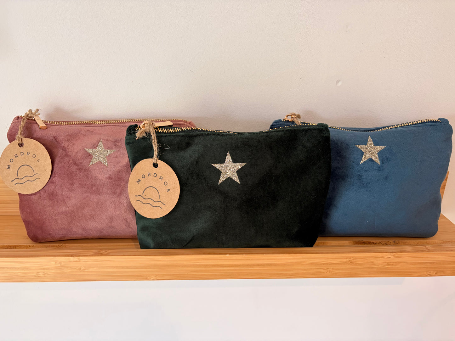 Recycled Velvet Star Make up Bags