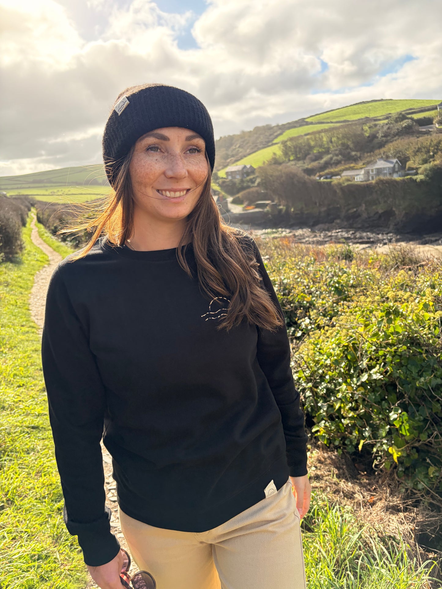 Black Leopard Print Sunset Jumper