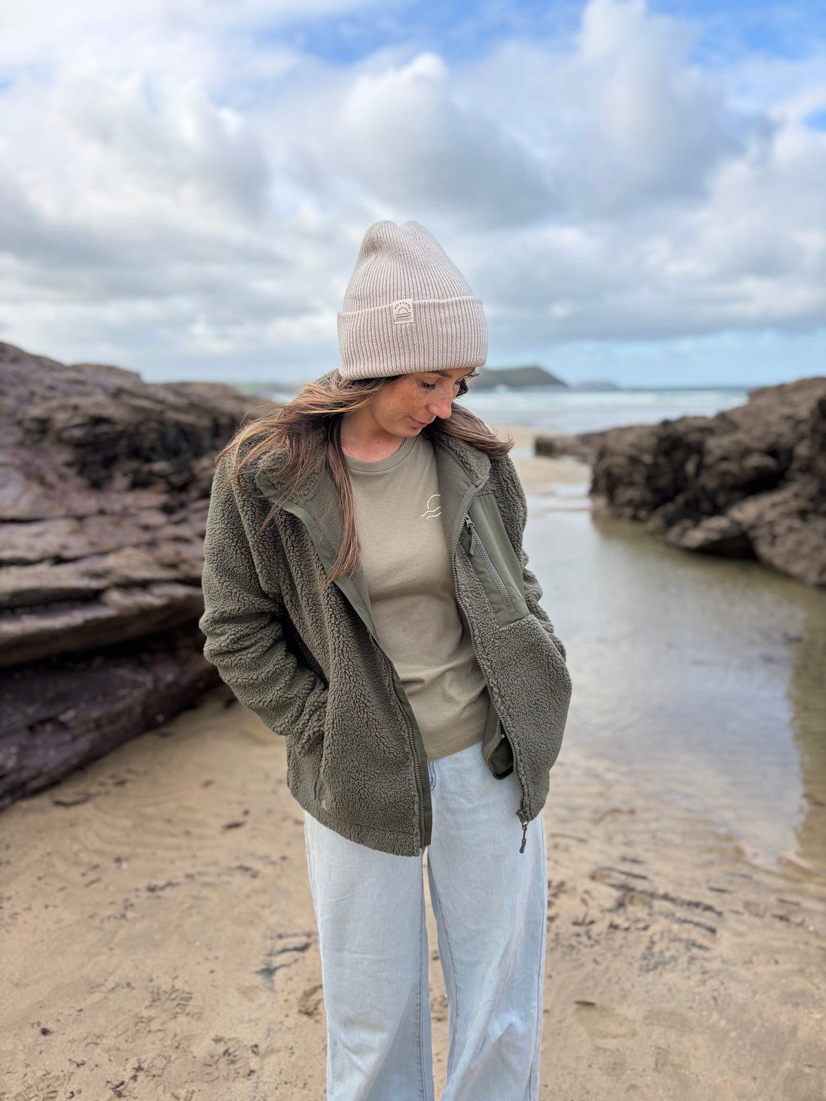 Recycled Fabric Olive Full Zip Fleece