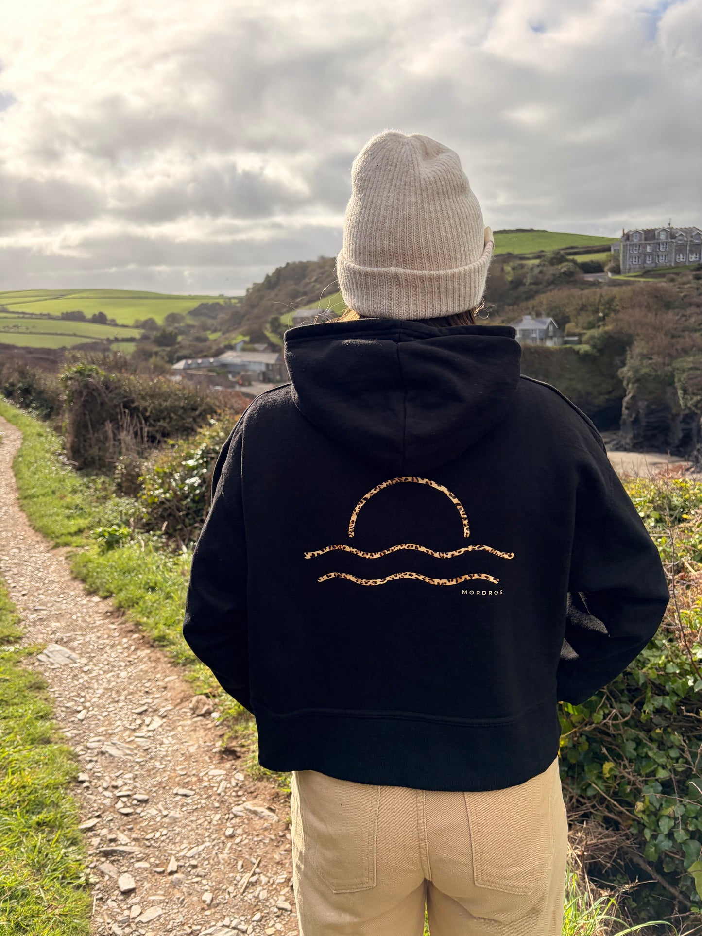 Relaxed Fit Black Sunset Hoody