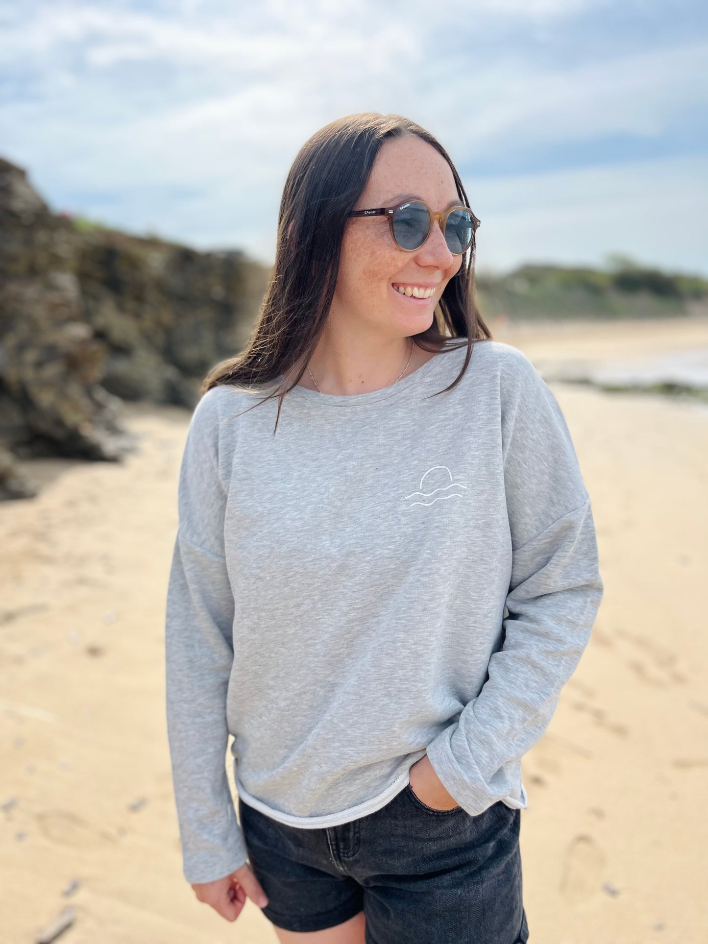 Ultra Soft Grey Sunset Raglan Jumper