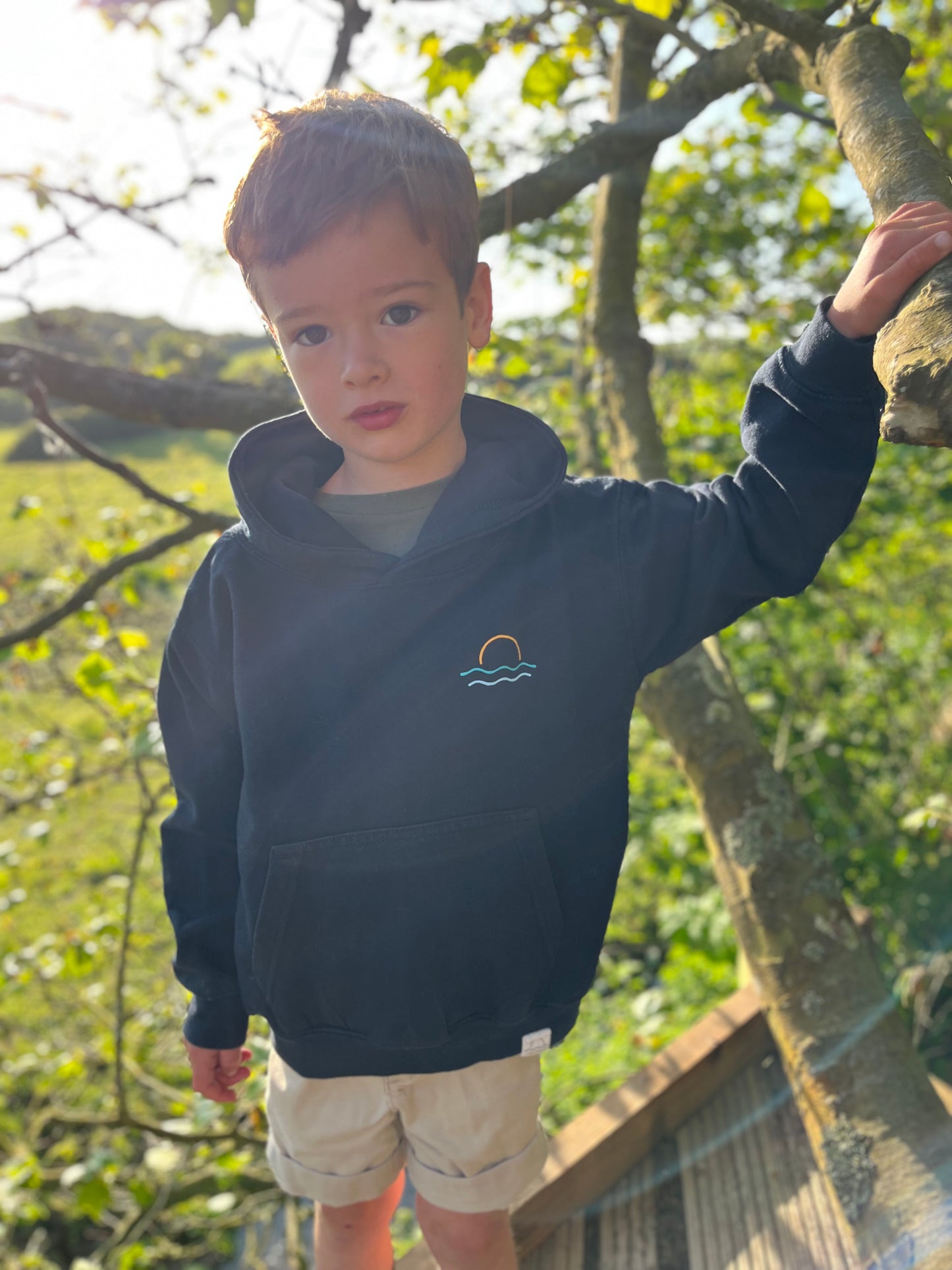 Navy Surfing Dinosaur Hoody
