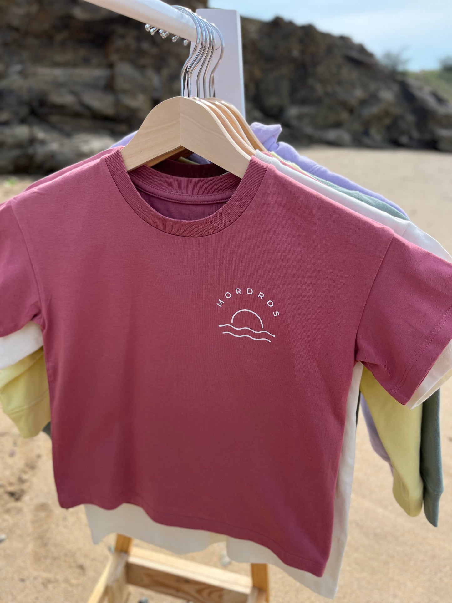 Dusty Pink Sunset Organic Cotton T Shirt