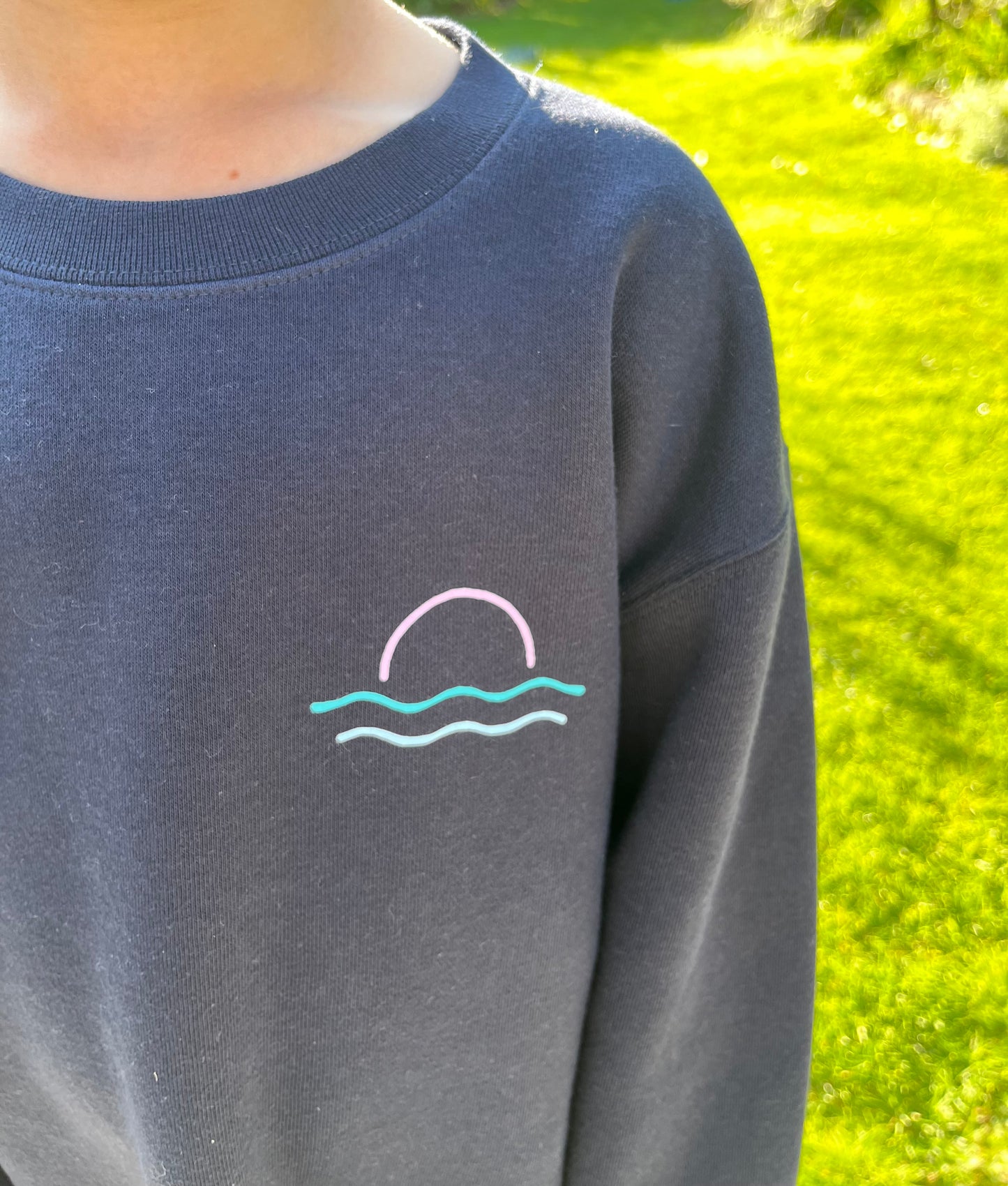 Navy Surfing Dino Sunset Jumper