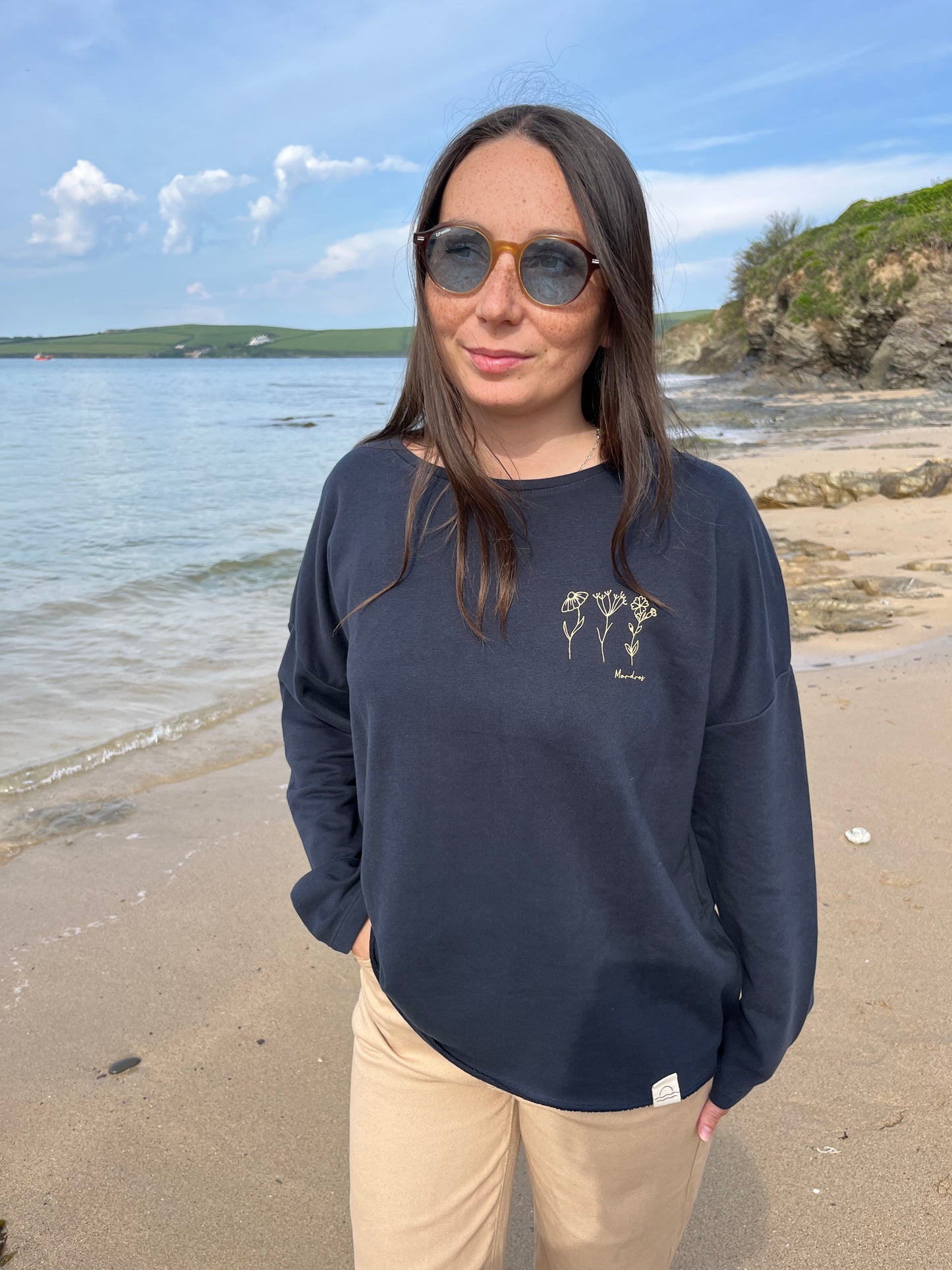 Ultra Soft Navy Wild Flower Jumper