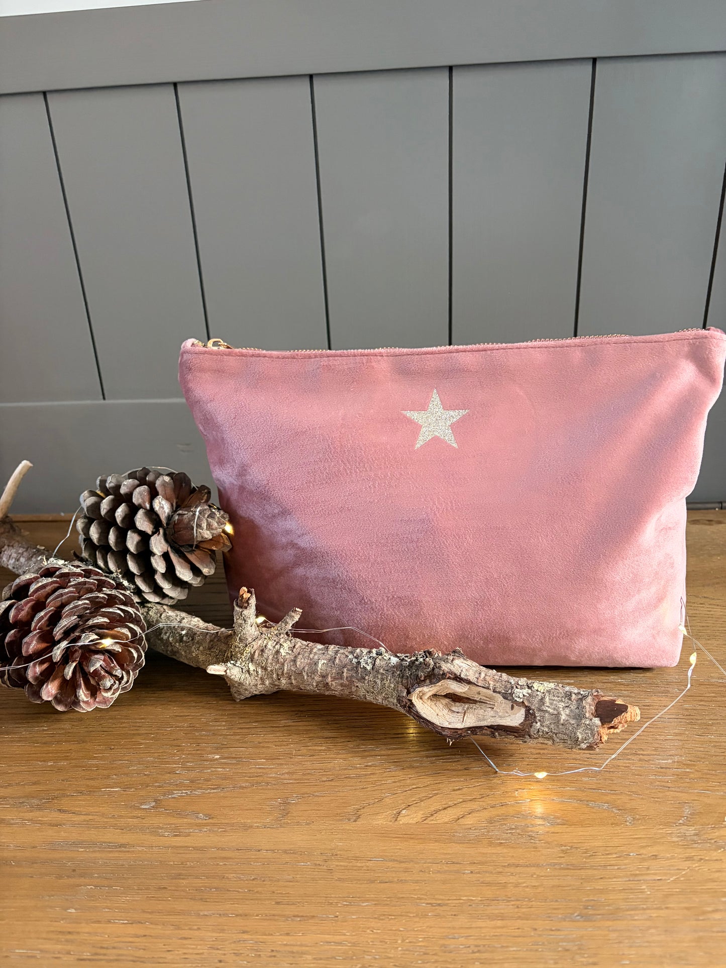 Large Recycled Velvet Star Make up Bags