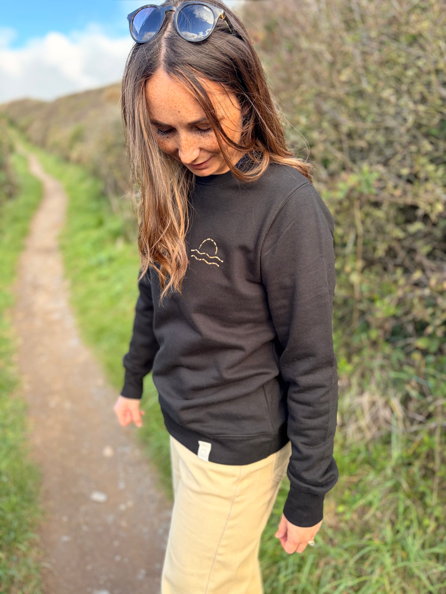 Black Leopard Print Sunset Jumper