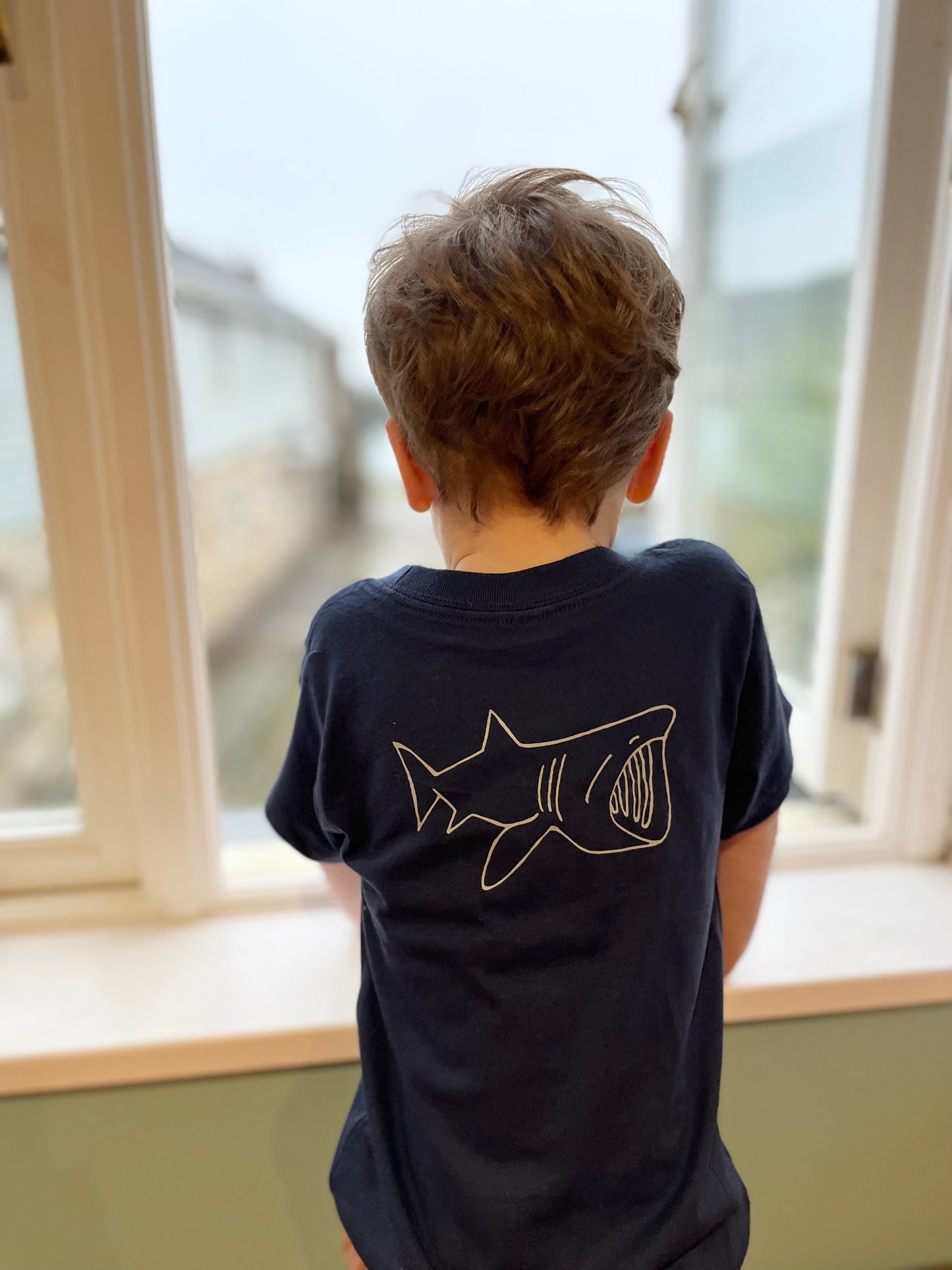 Navy Basking Shark T Shirt