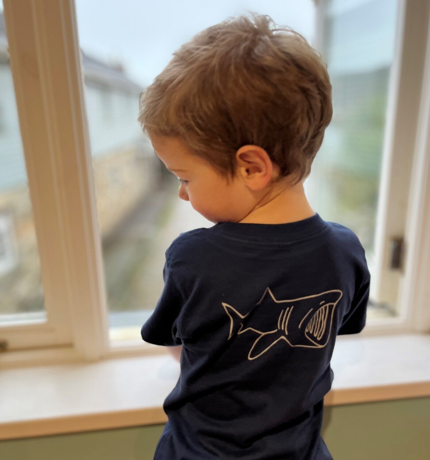 Navy Basking Shark T Shirt