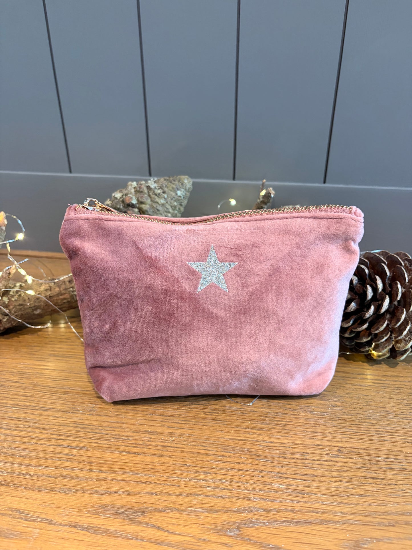 Recycled Velvet Star Make up Bags