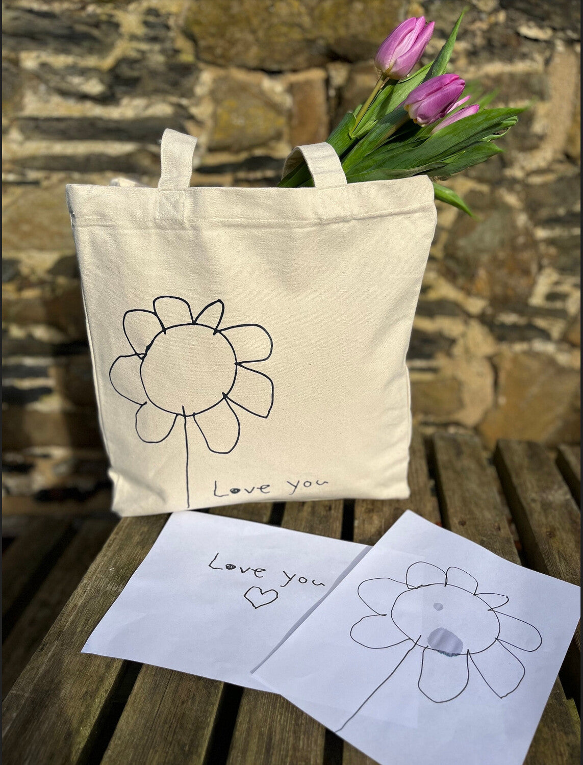 Personalised Drawing Organic Cotton Bag