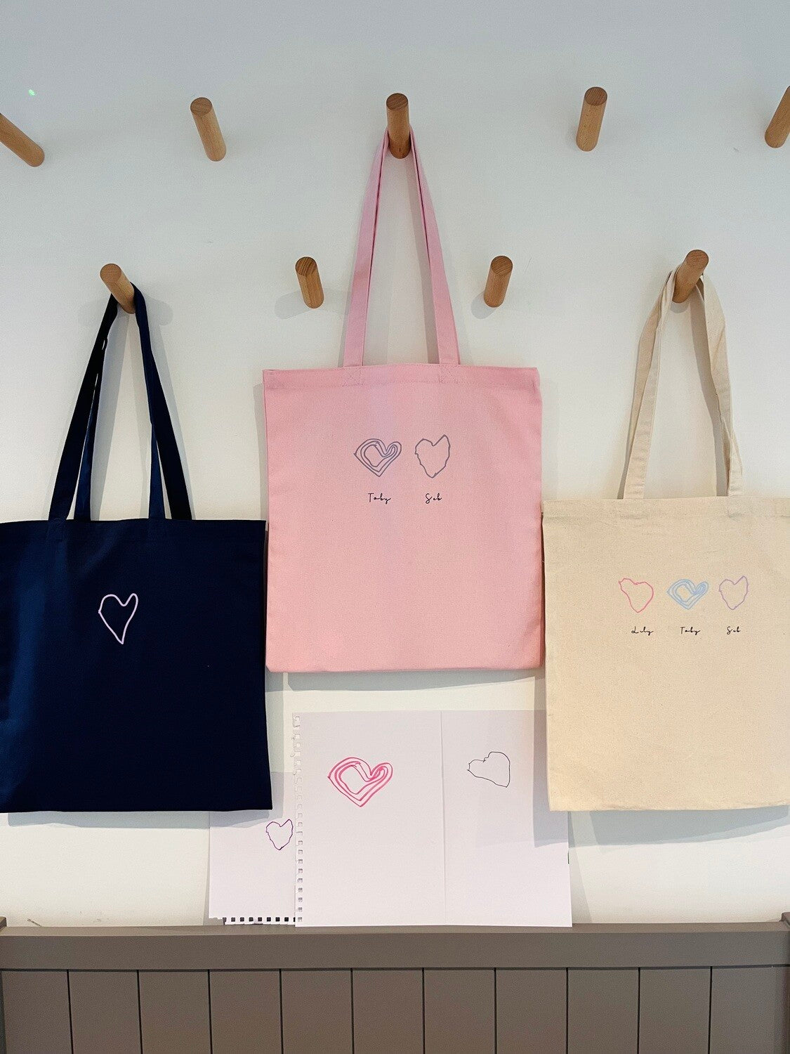 Personalised Children's Organic Cotton Heart Bag