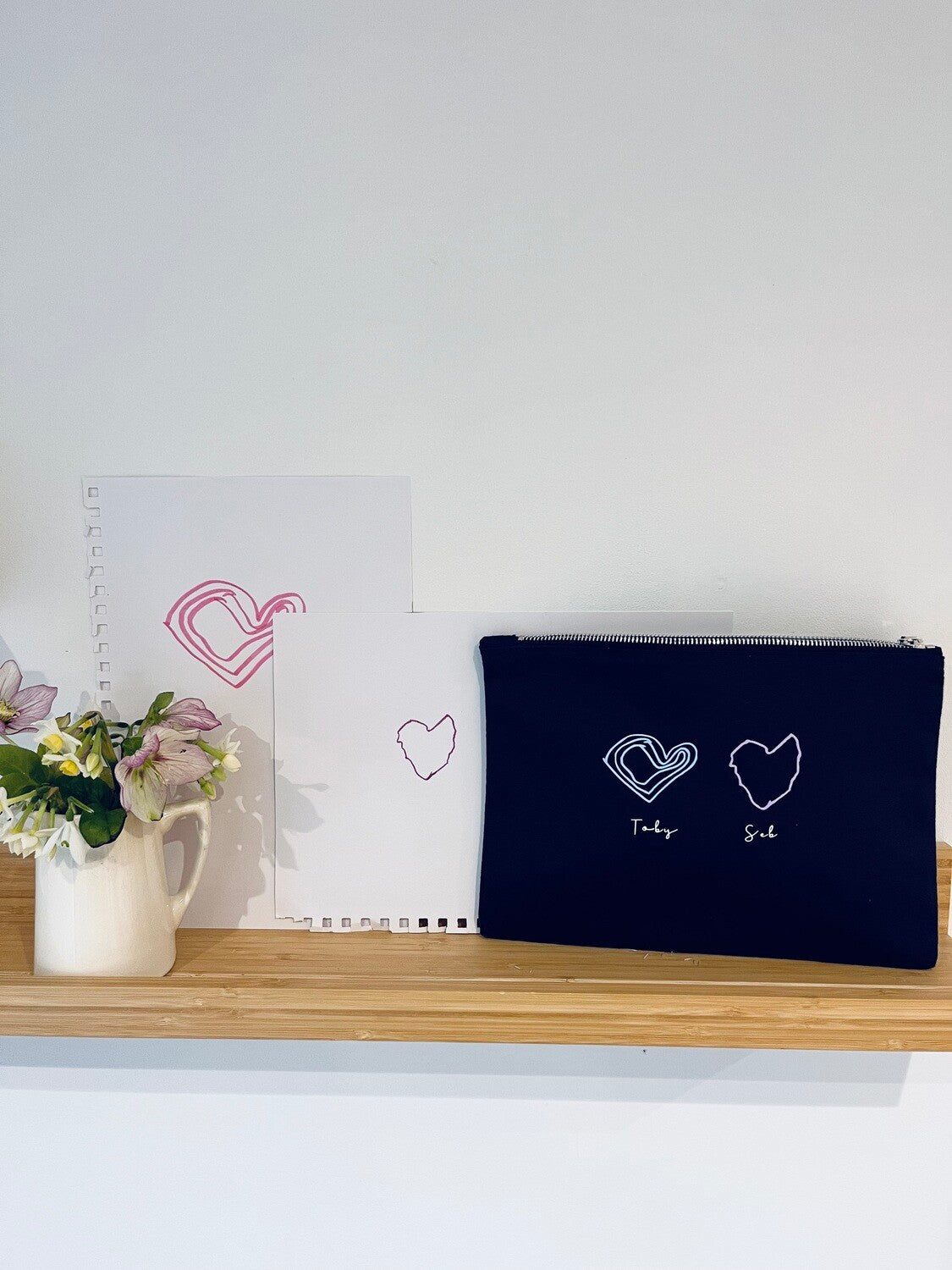 Personalised Children's Heart Zippy Bag