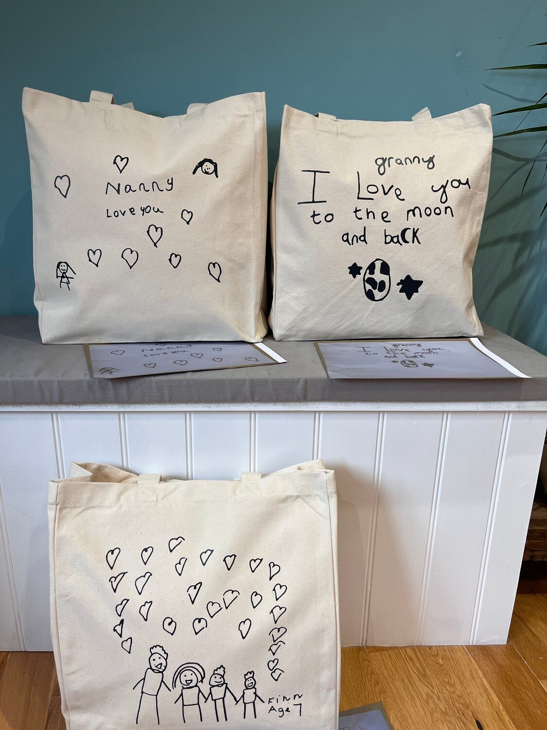 Personalised Drawing Organic Cotton Bag