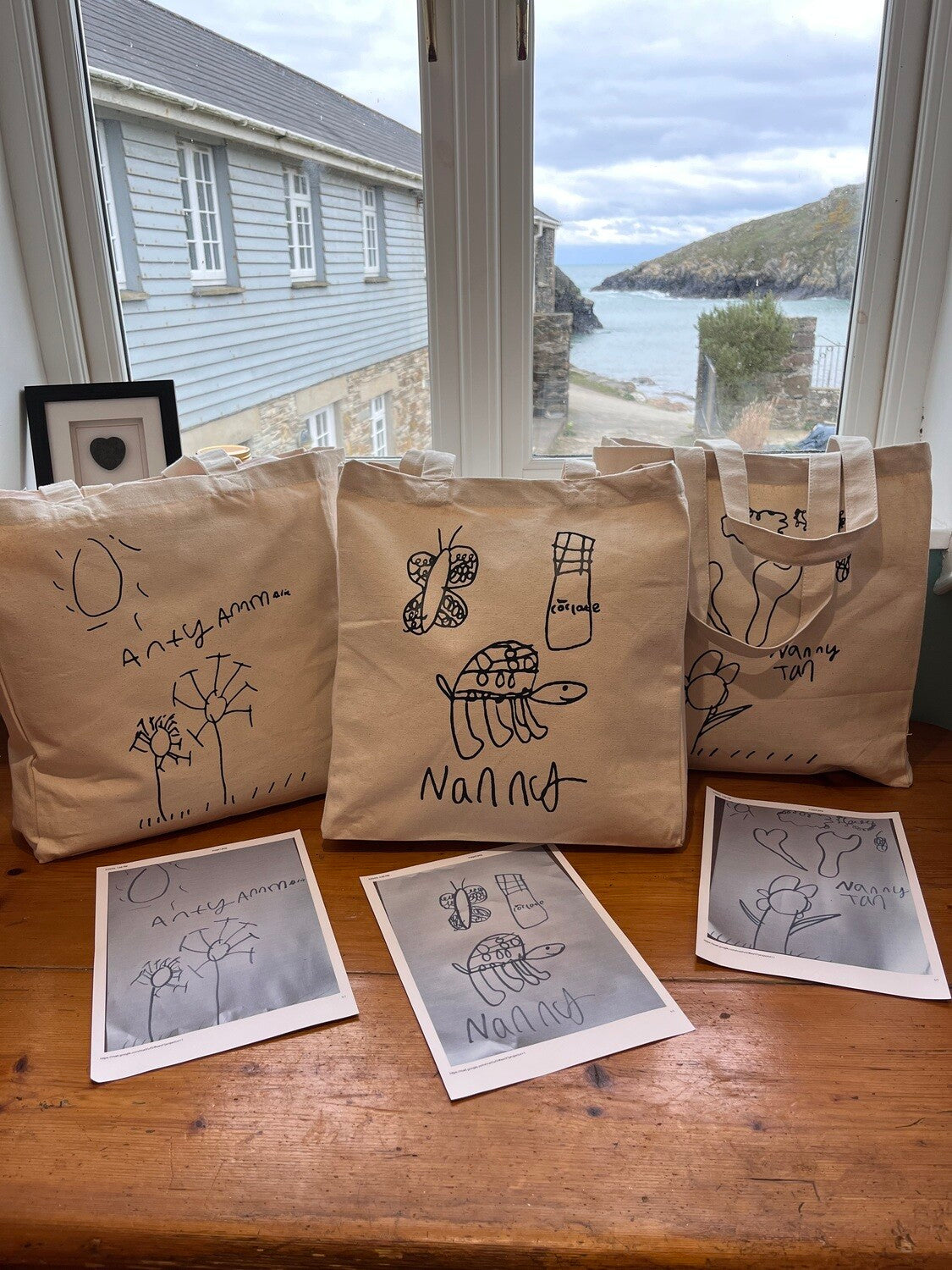Personalised Drawing Organic Cotton Bag