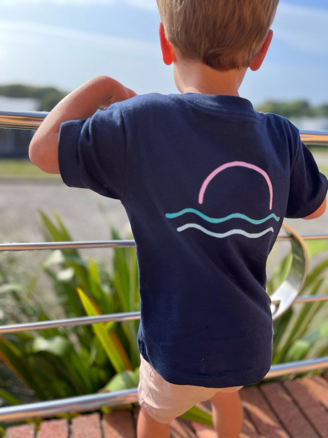 Navy Retro Sunset Tee