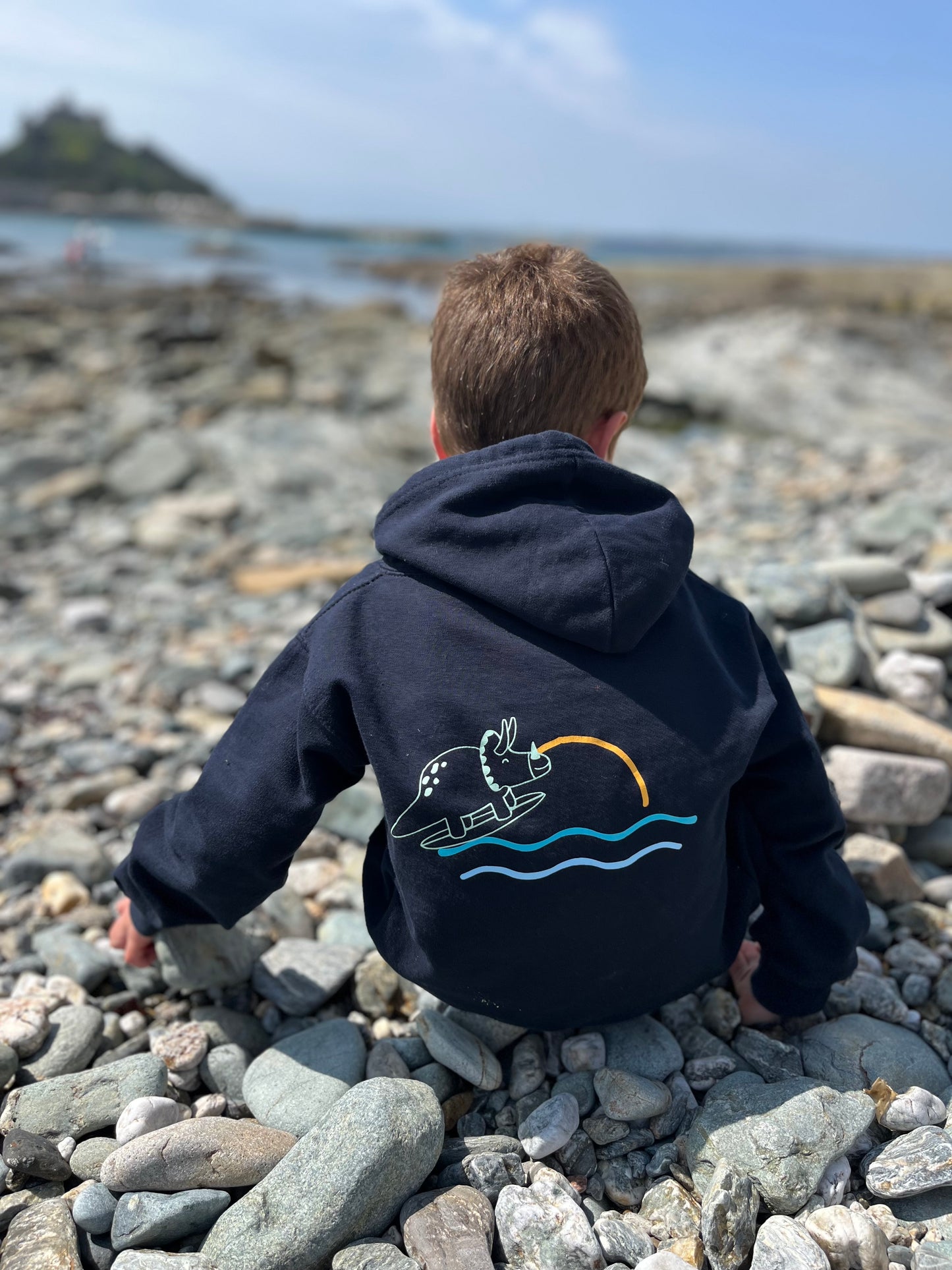 Navy Surfing Dinosaur Hoody