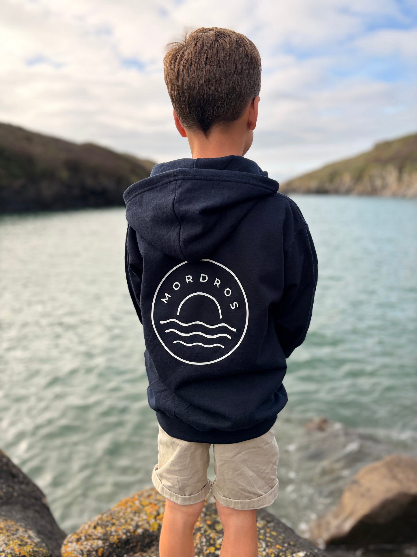 Navy Circle Sunset Zippy Hoody