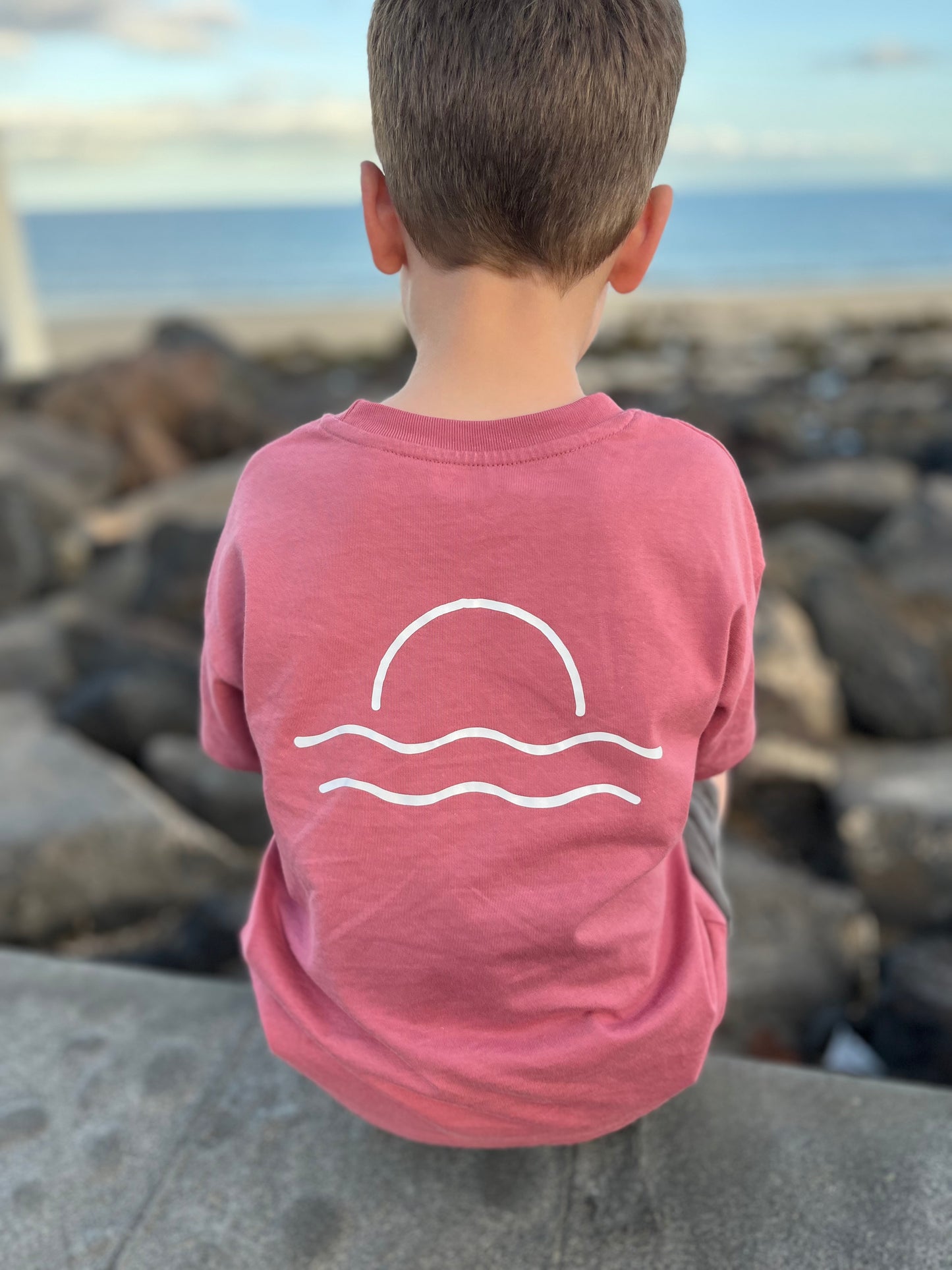 Dusty Pink Sunset Organic Cotton T Shirt