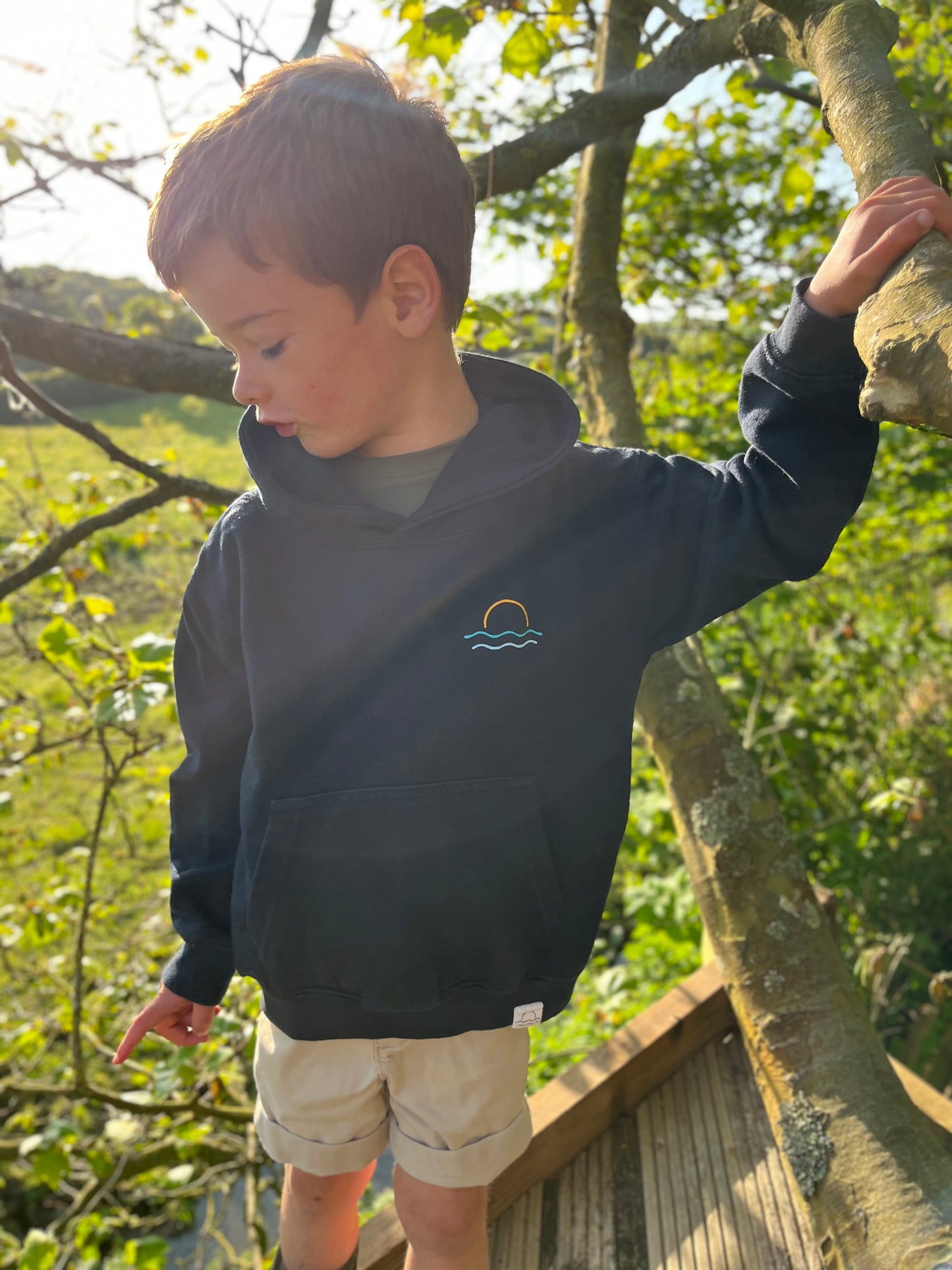 Navy Surfing Dinosaur Hoody