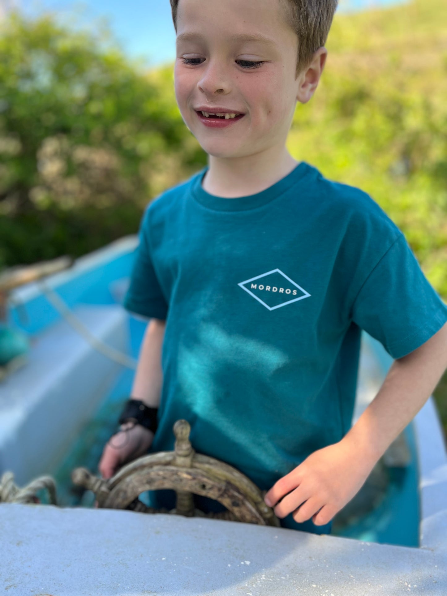Teal Diamond Organic Cotton T Shirt
