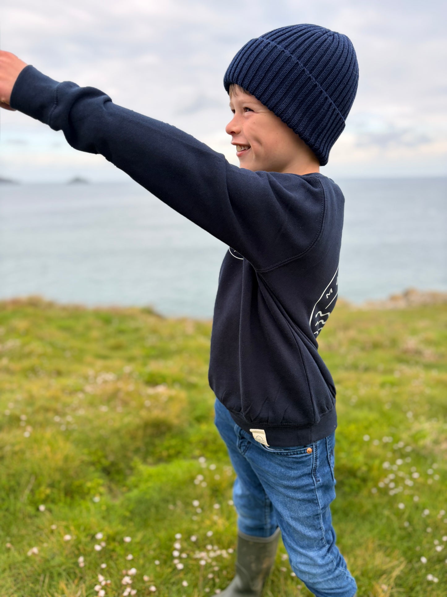 Navy Circle Sunset Jumper