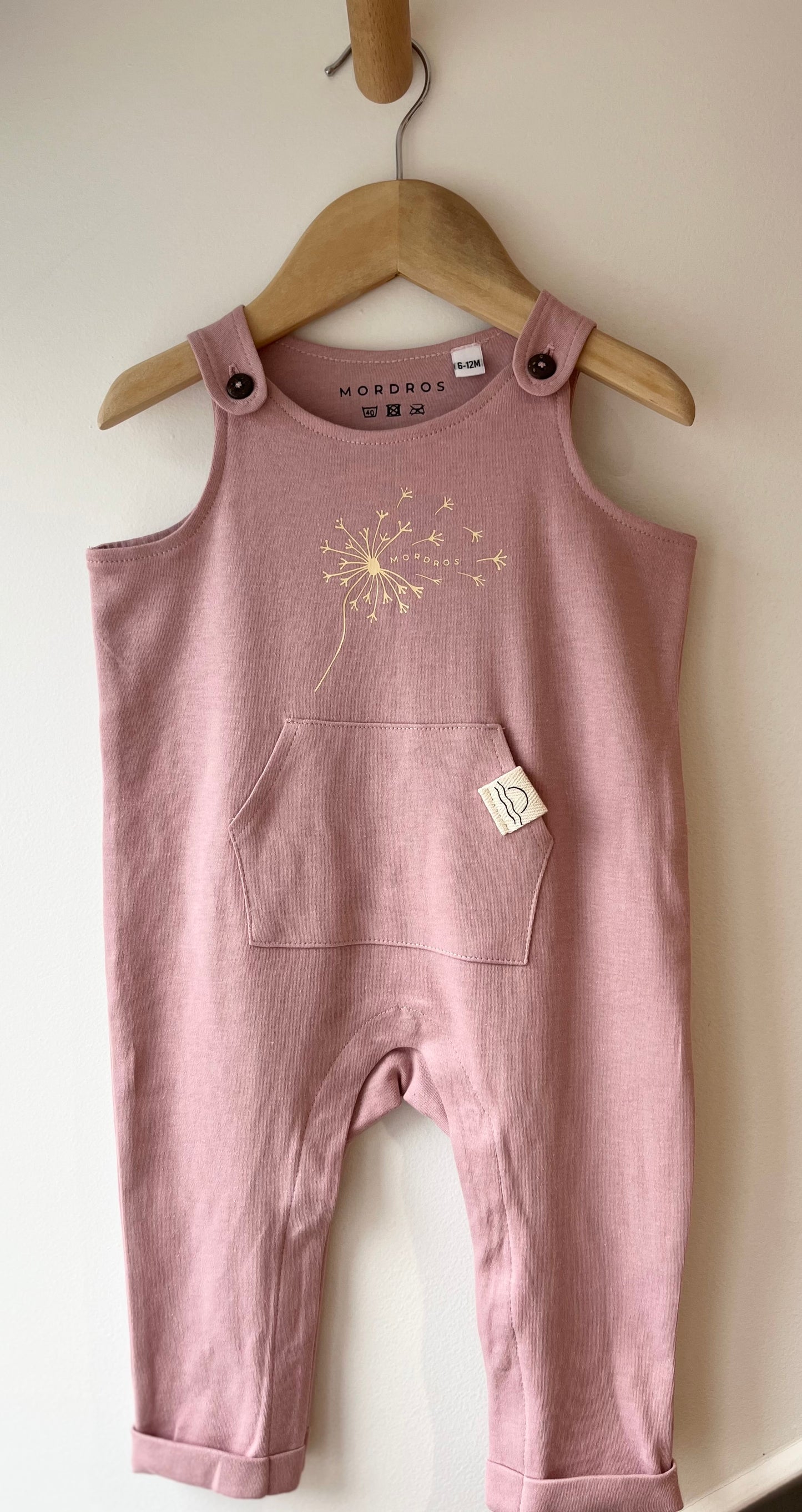 Dusty Pink Organic Cotton Dandelion Dungarees
