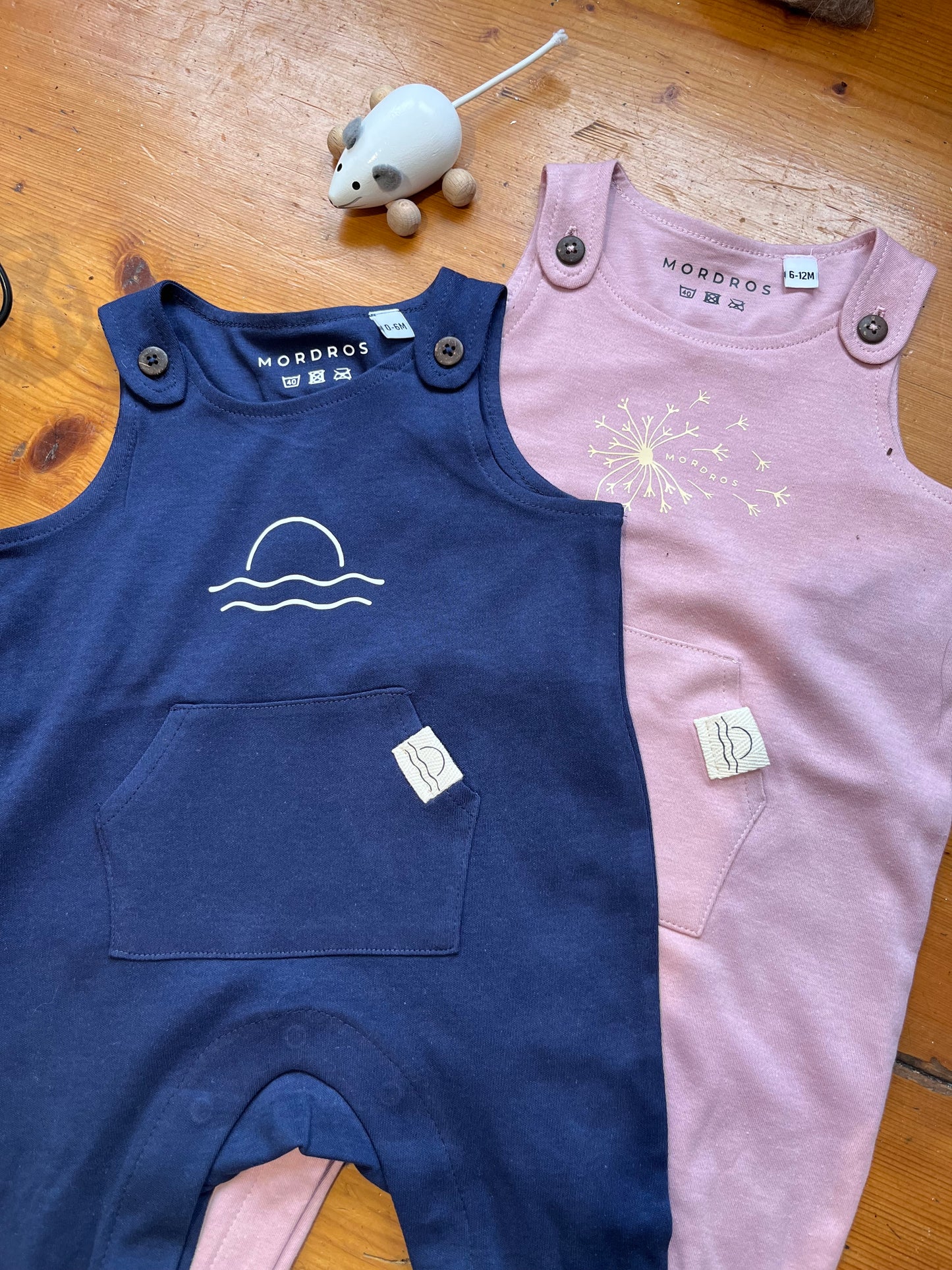 Dusty Pink Organic Cotton Dandelion Dungarees