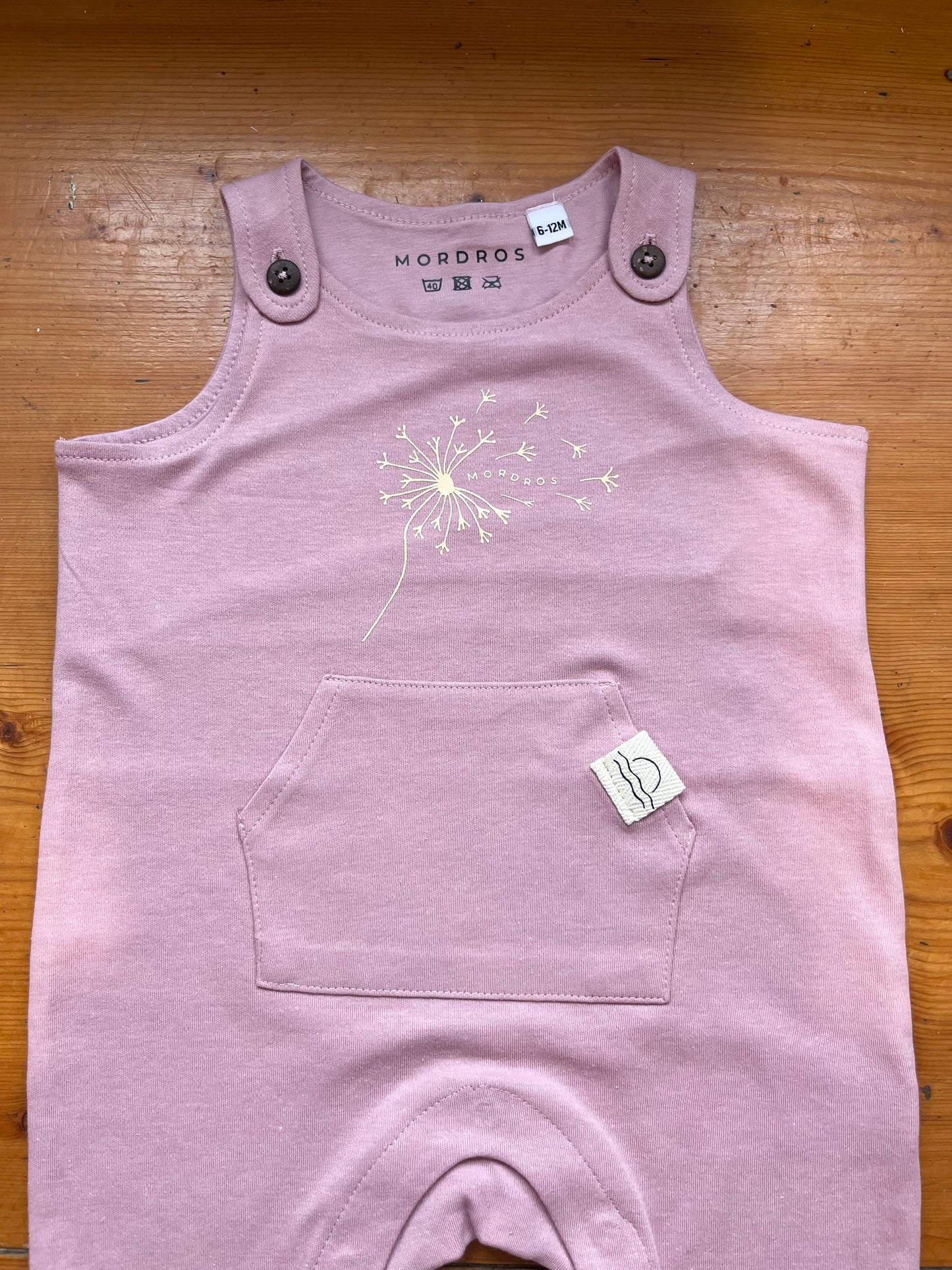 Dusty Pink Organic Cotton Dandelion Dungarees