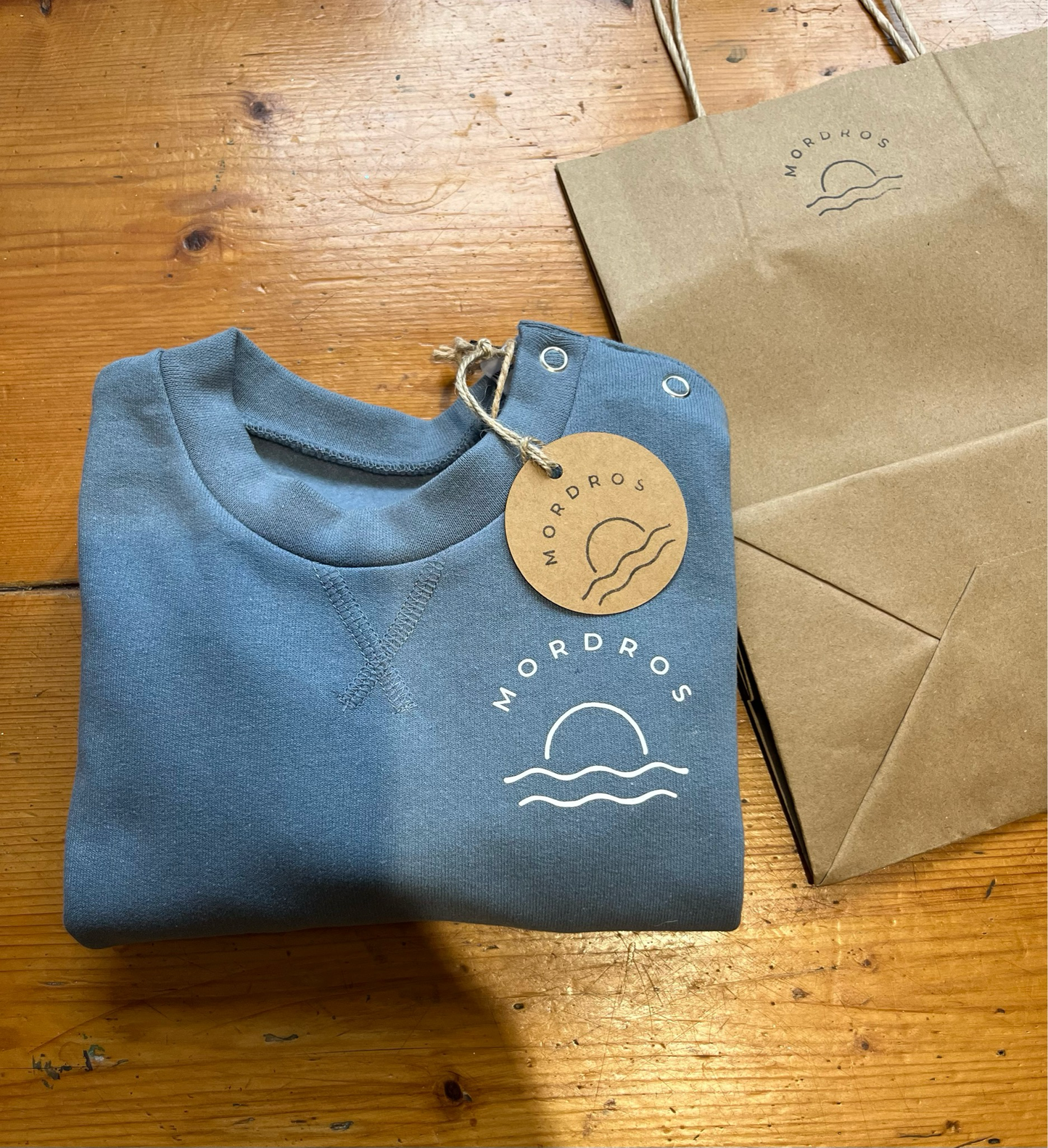 100% Recycled Cotton Dusty Blue Sunset Jumper