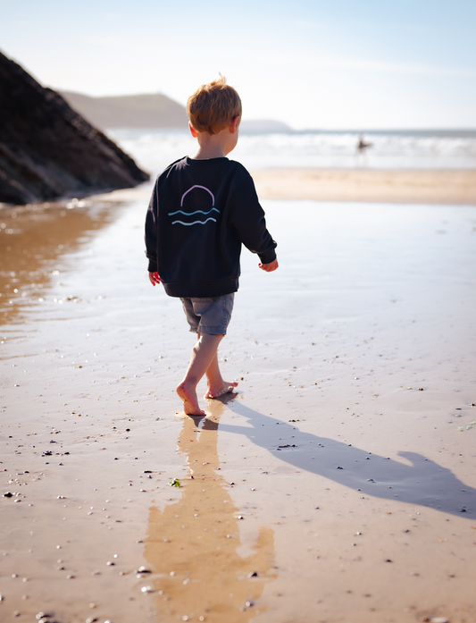 Navy Retro Sunset Jumper