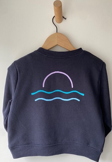 Navy Retro Sunset Jumper