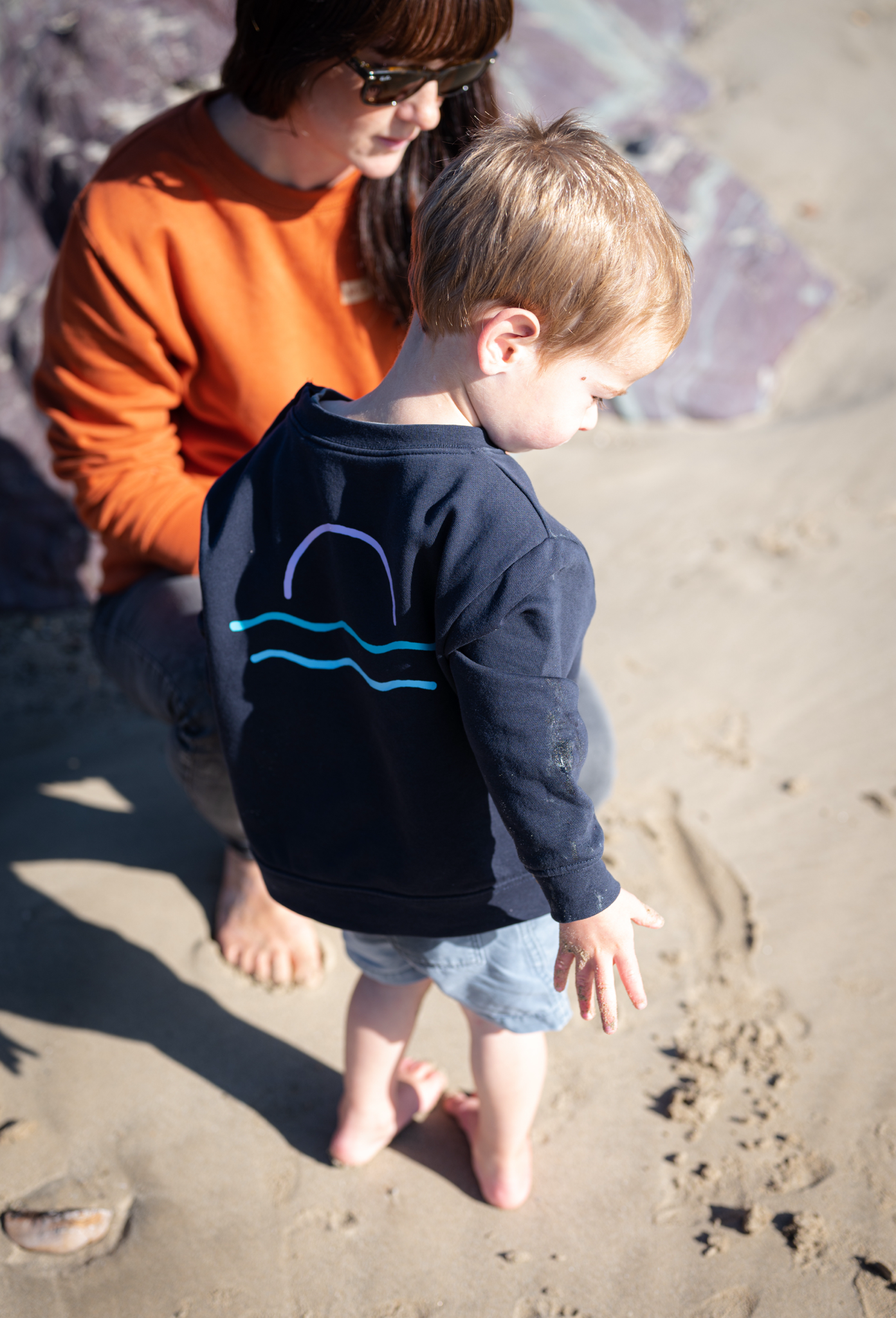 Navy Retro Sunset Jumper