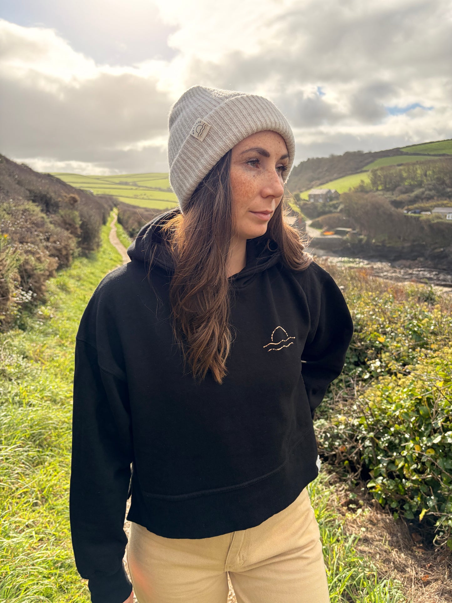 Relaxed Fit Black Sunset Hoody