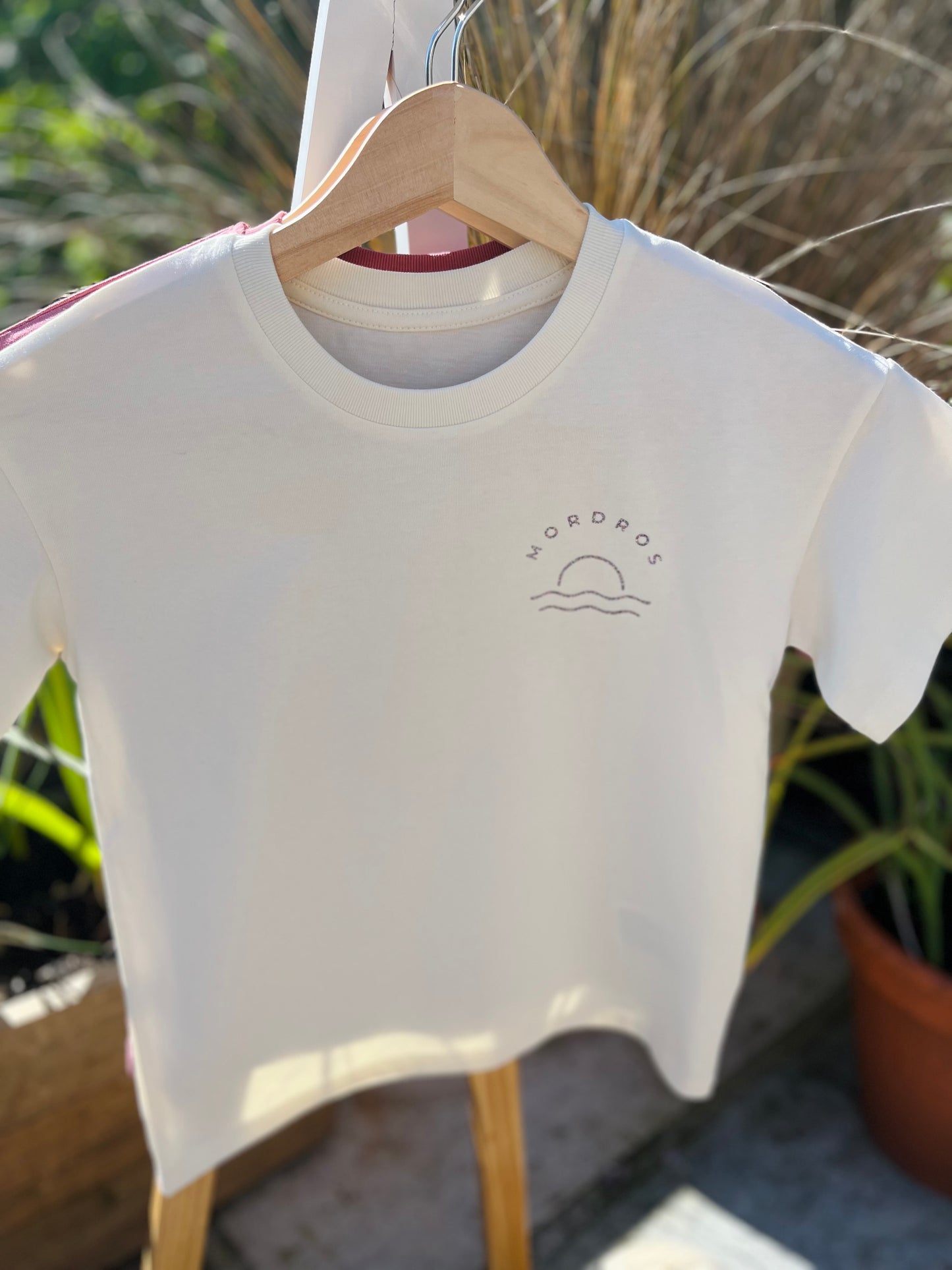 Cream Glitter Sunset Organic Cotton T Shirt
