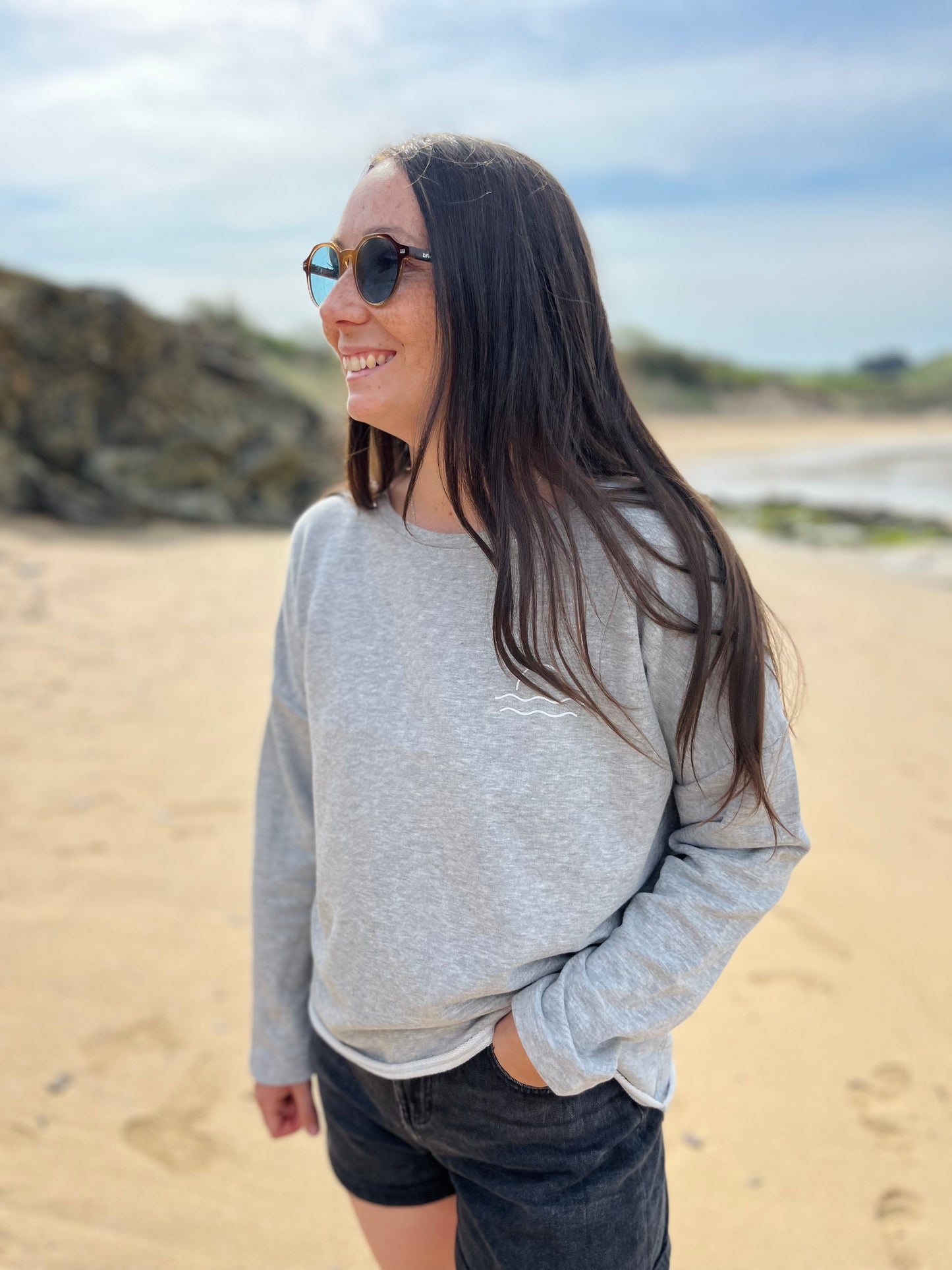 Ultra Soft Grey Sunset Raglan Jumper