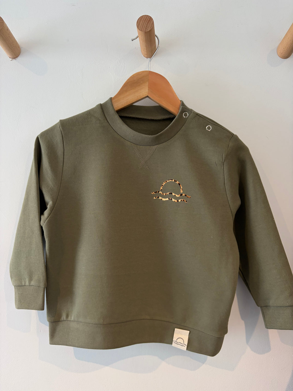 Olive and Leopard Sunset Baby Jumper