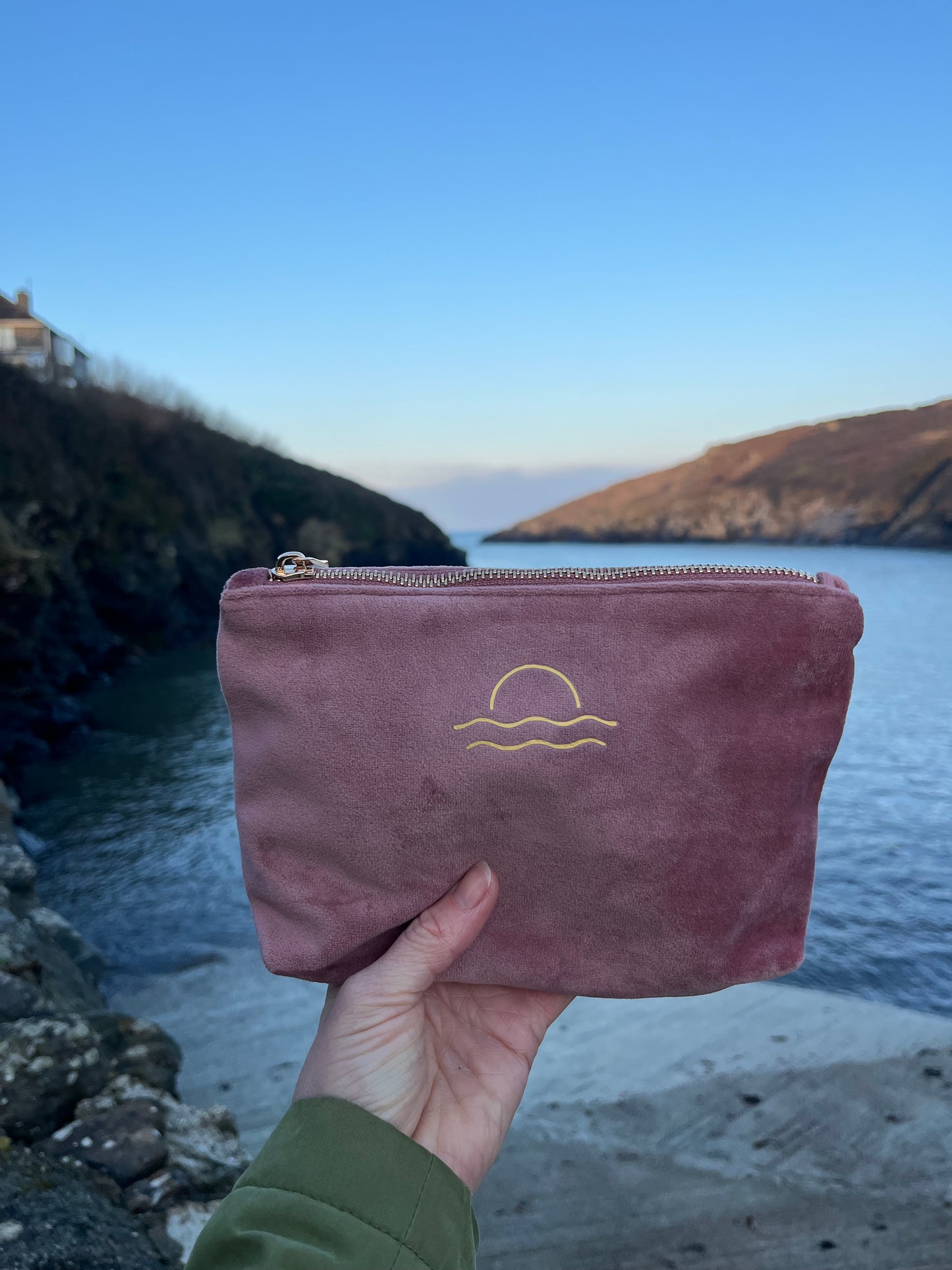 Recycled Velvet Make up Bags