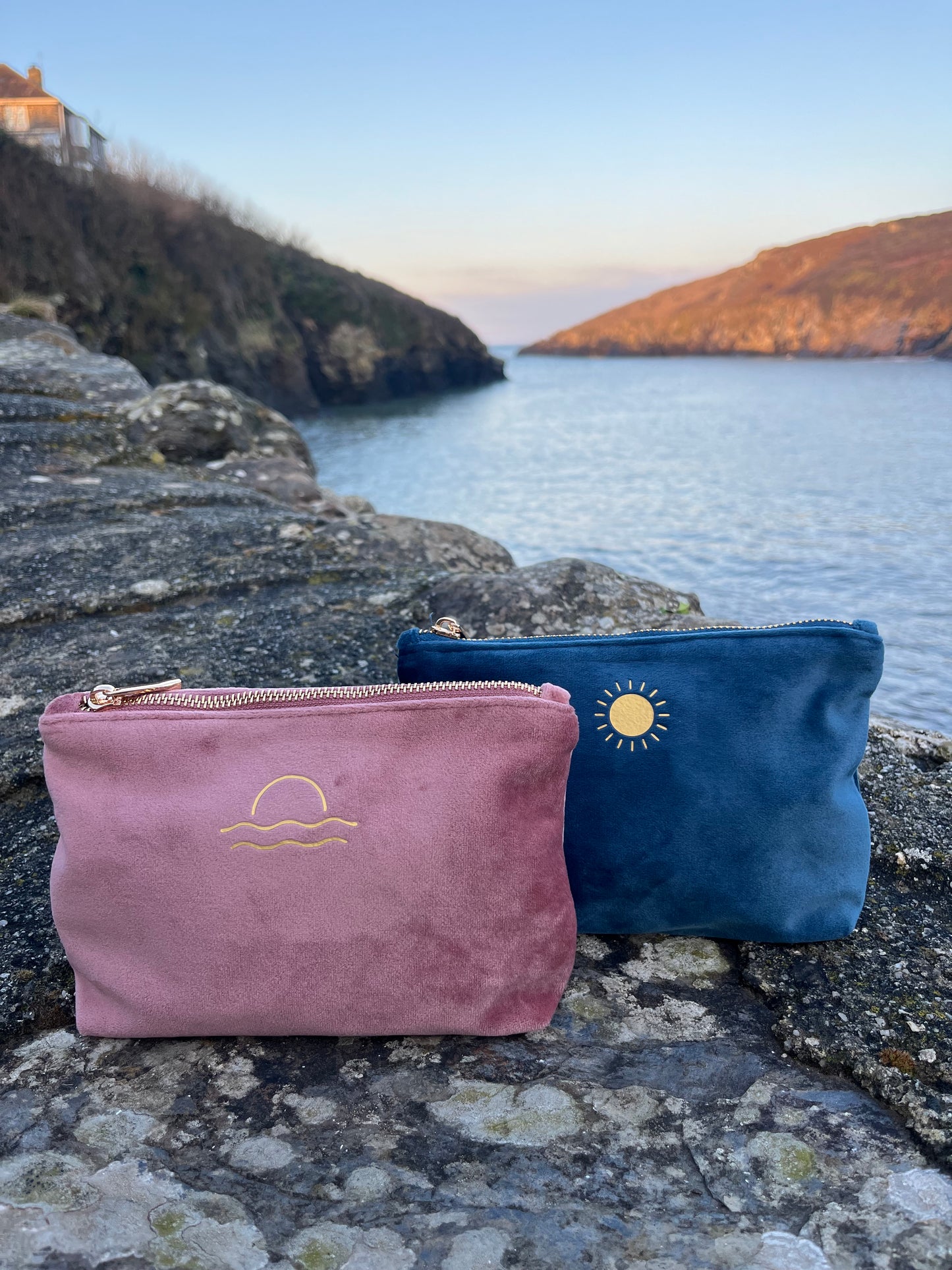 Recycled Velvet Make up Bags