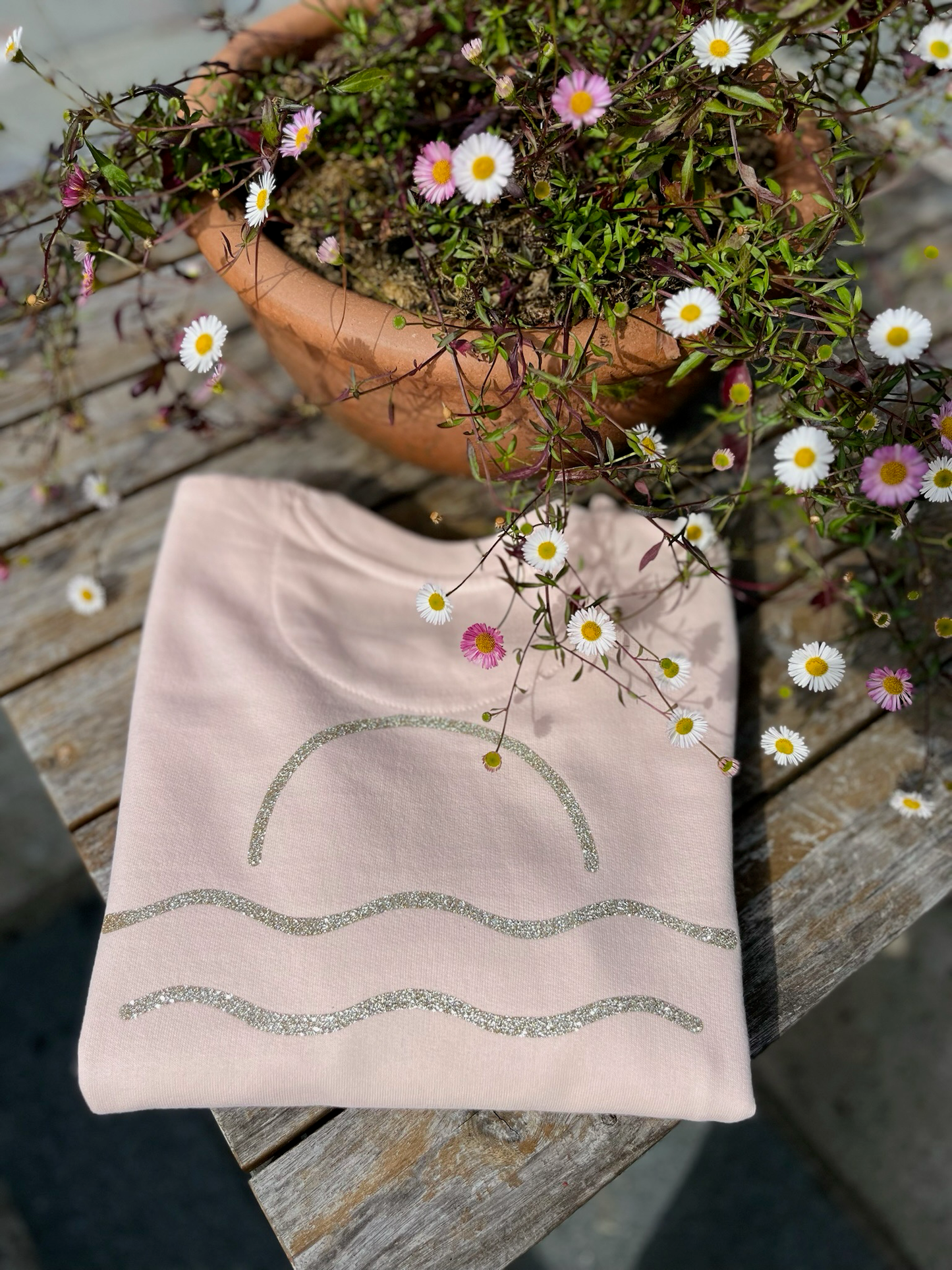 Organic Cotton Glitter Sunset Raglan Jumper