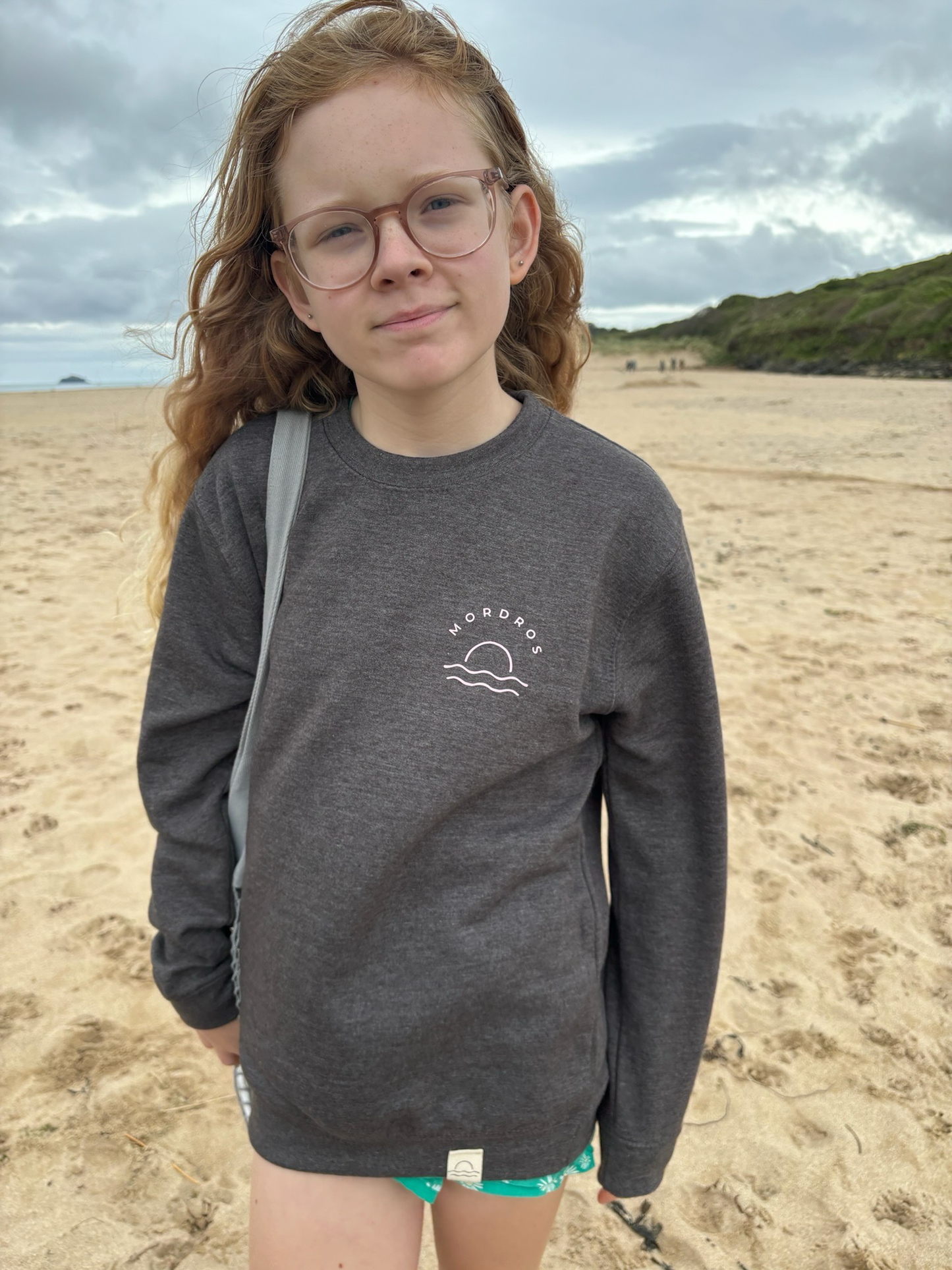 Grey and Pink Sunset Jumper
