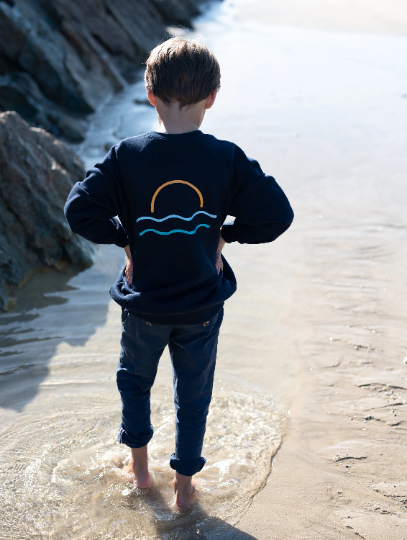 Navy Retro Sunset Jumper
