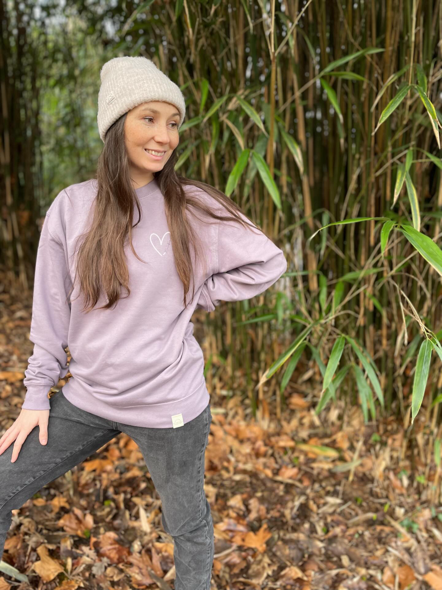 Dusty Lilac Heart Jumper