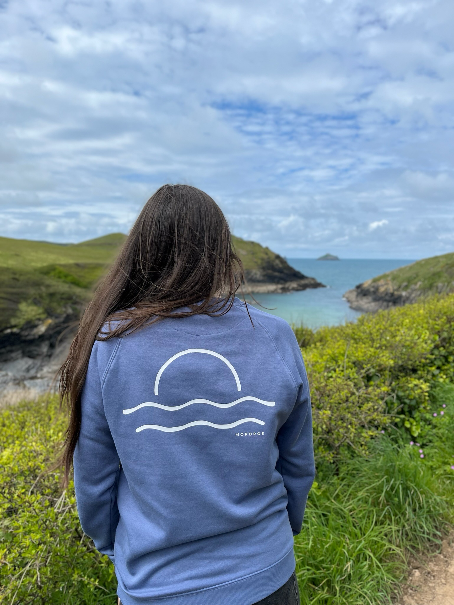 Cornflower Blue Organic Cotton Raglan Jumper