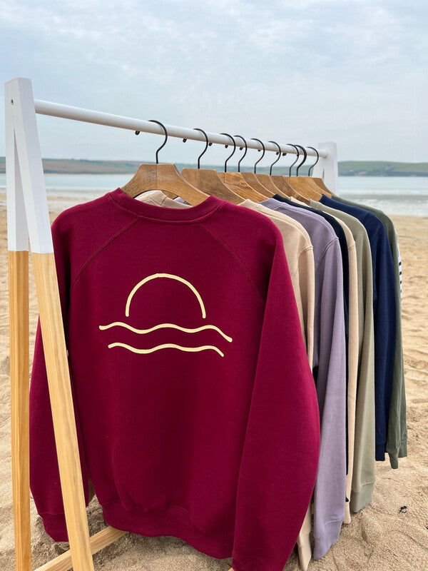 Burgundy Raglan Sunset Jumper