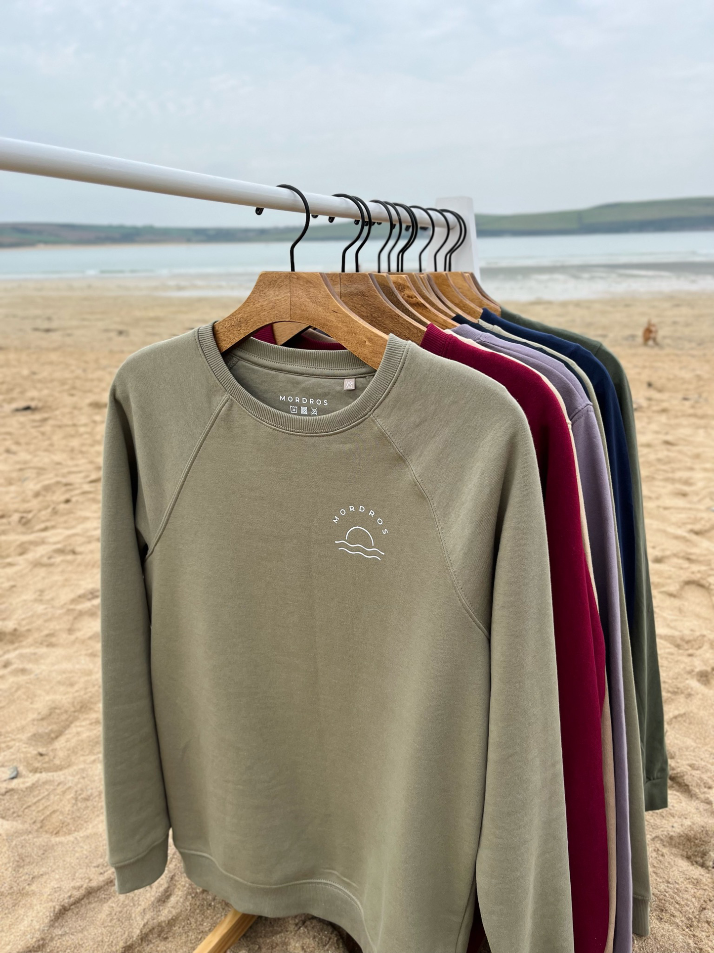 Olive Green Organic Cotton Raglan Sunset Jumper