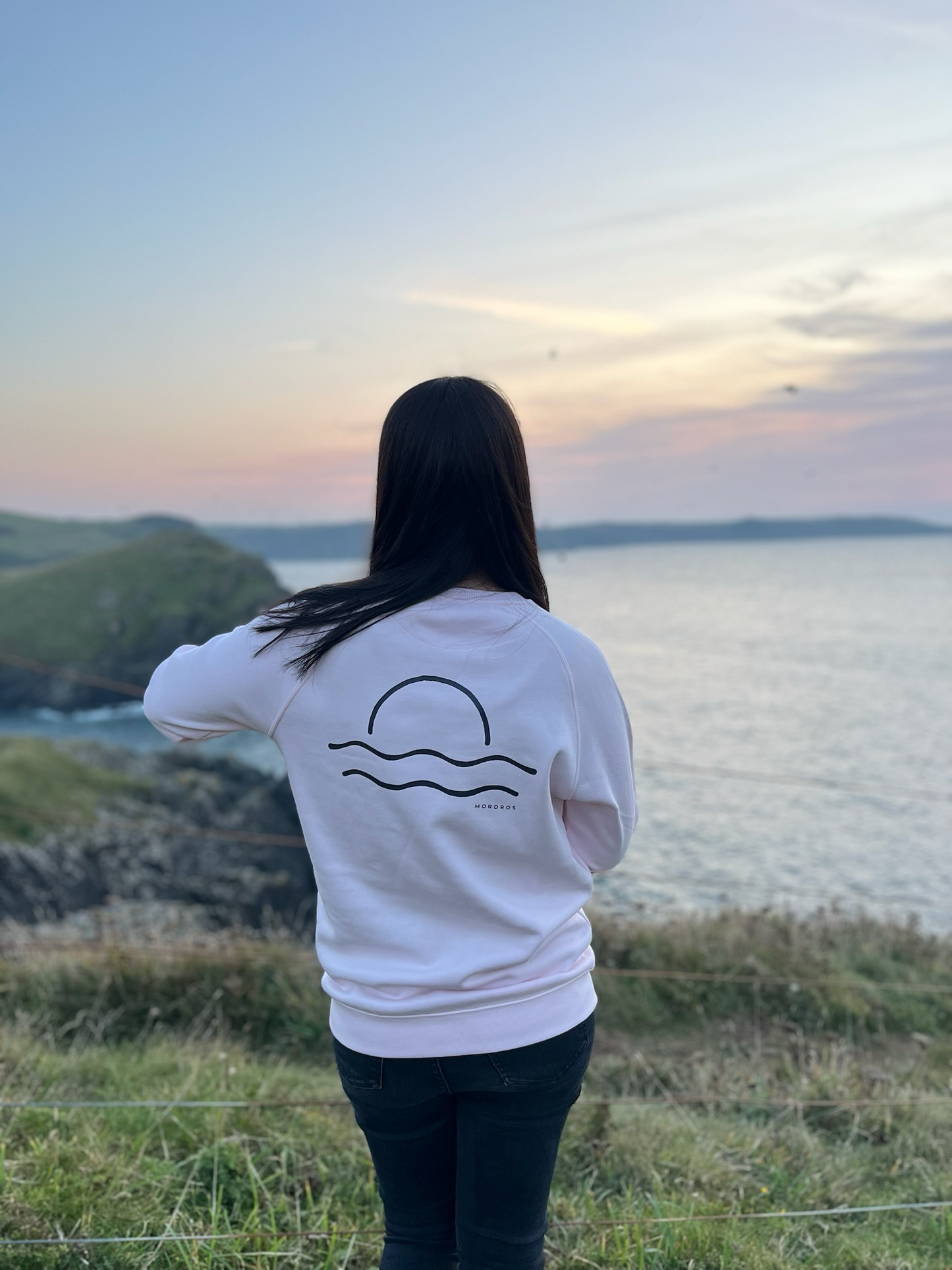 Soft Pink Organic Cotton Sunset Raglan Jumper