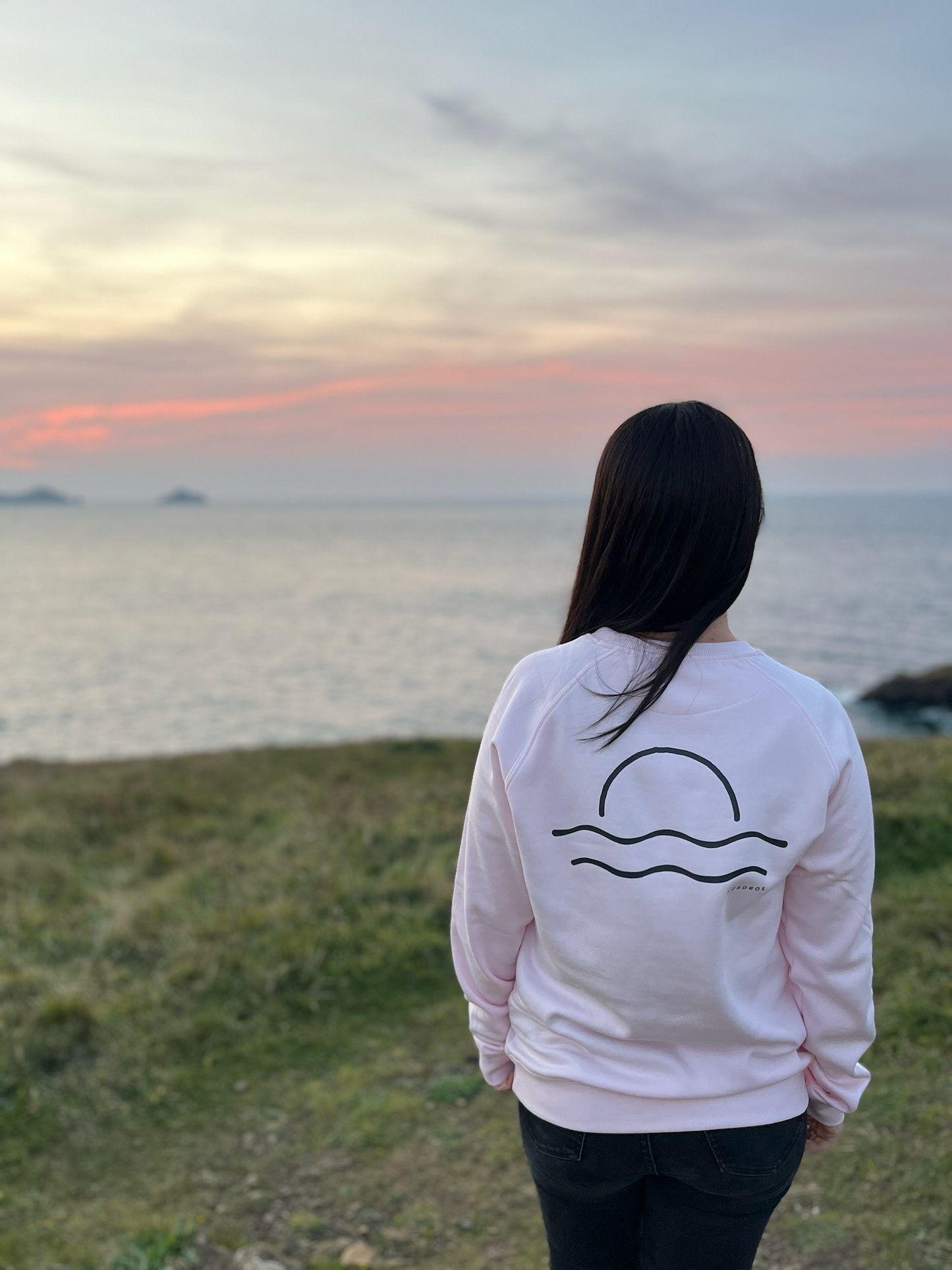 Soft Pink Organic Cotton Sunset Raglan Jumper