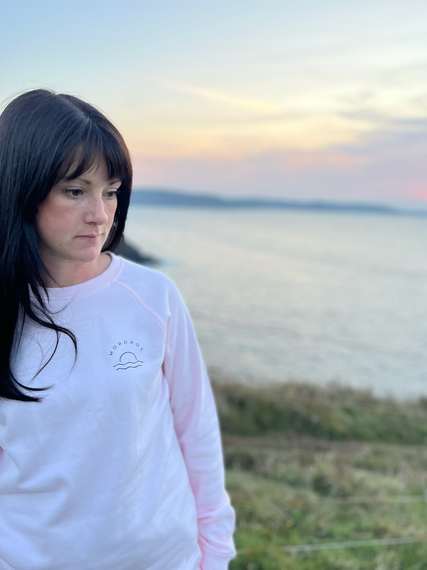 Soft Pink Organic Cotton Sunset Raglan Jumper