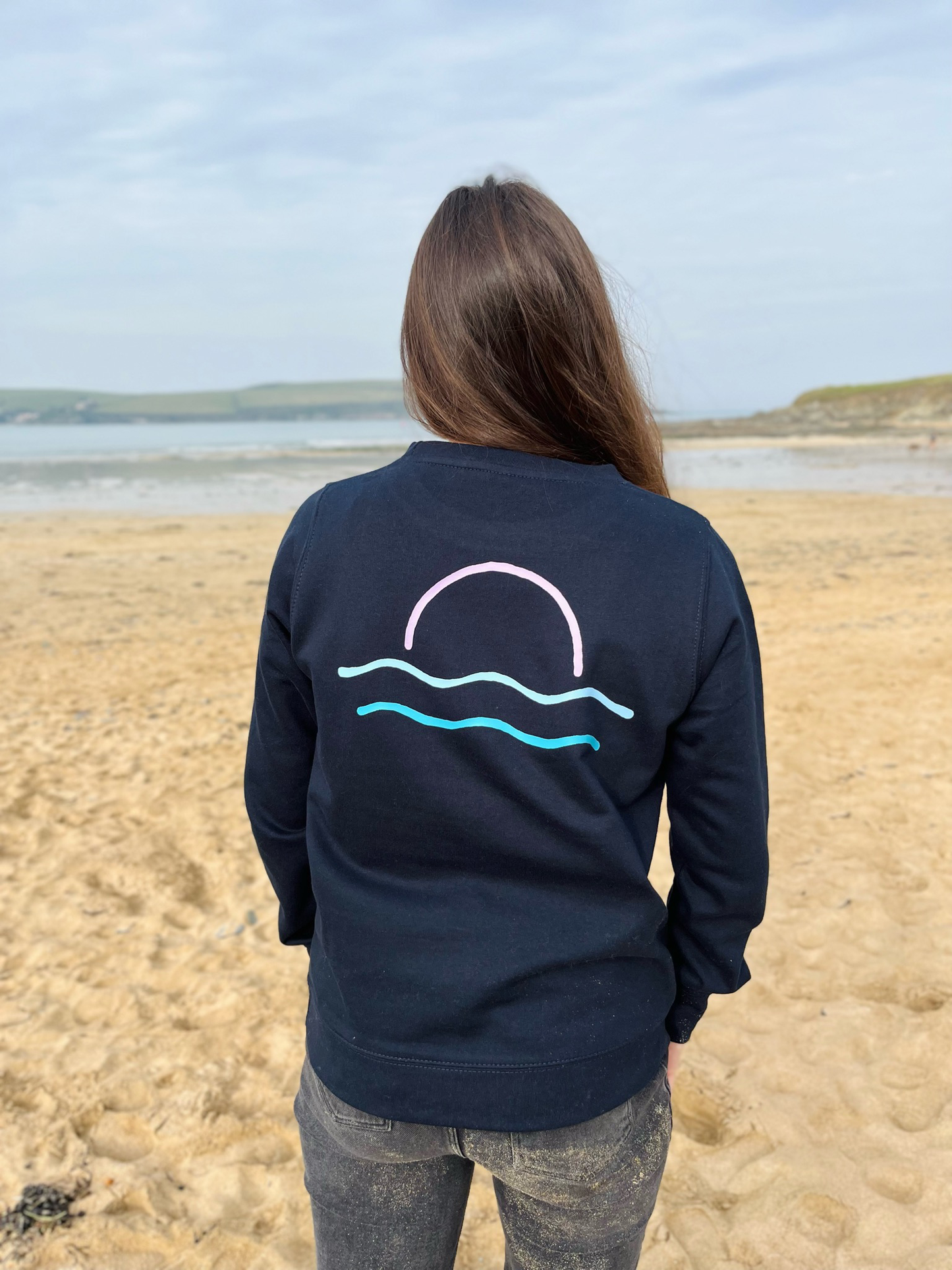 Navy Retro Sunset Jumper